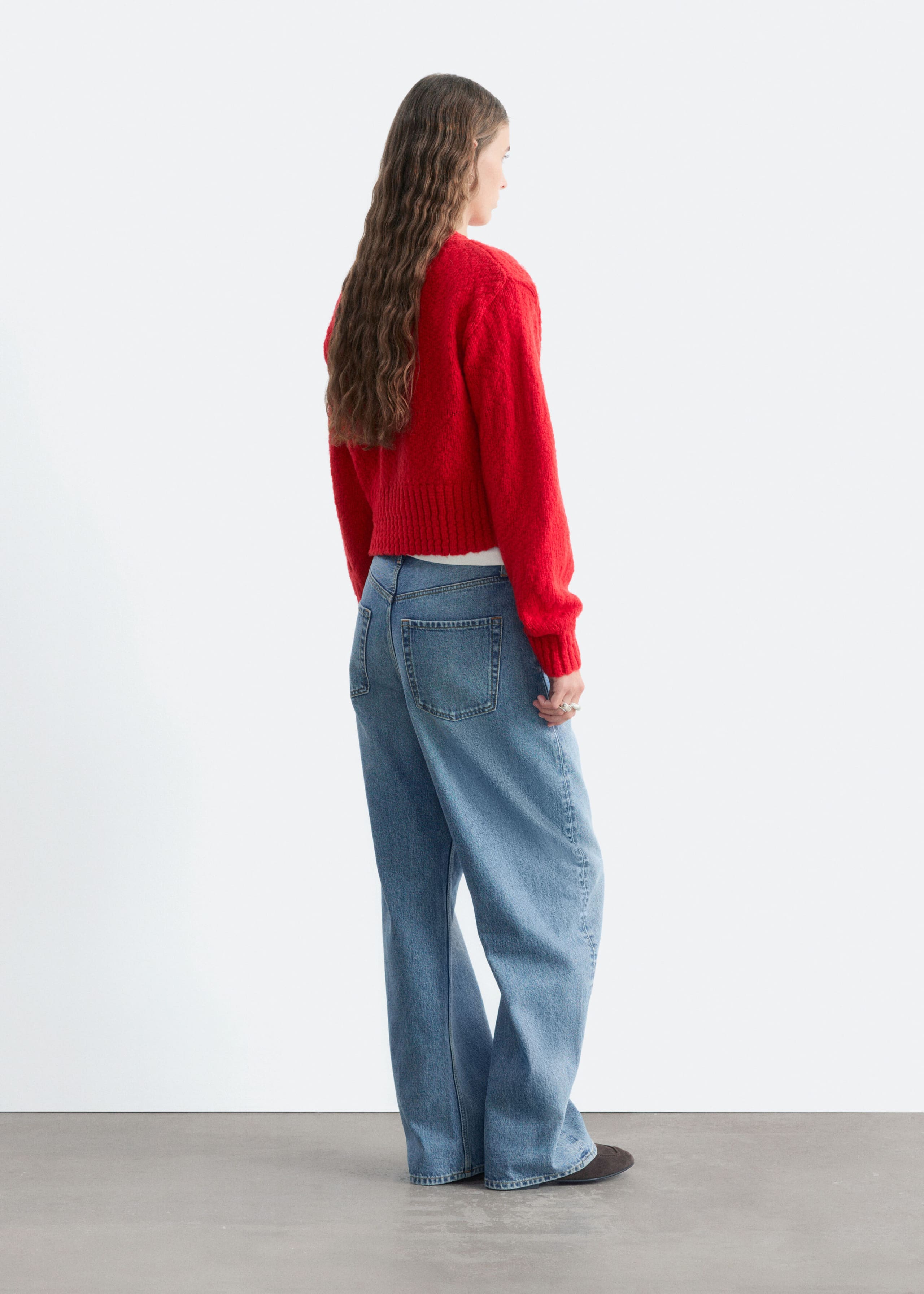 Wool-Cotton Cardigan - Olive - Lookbook