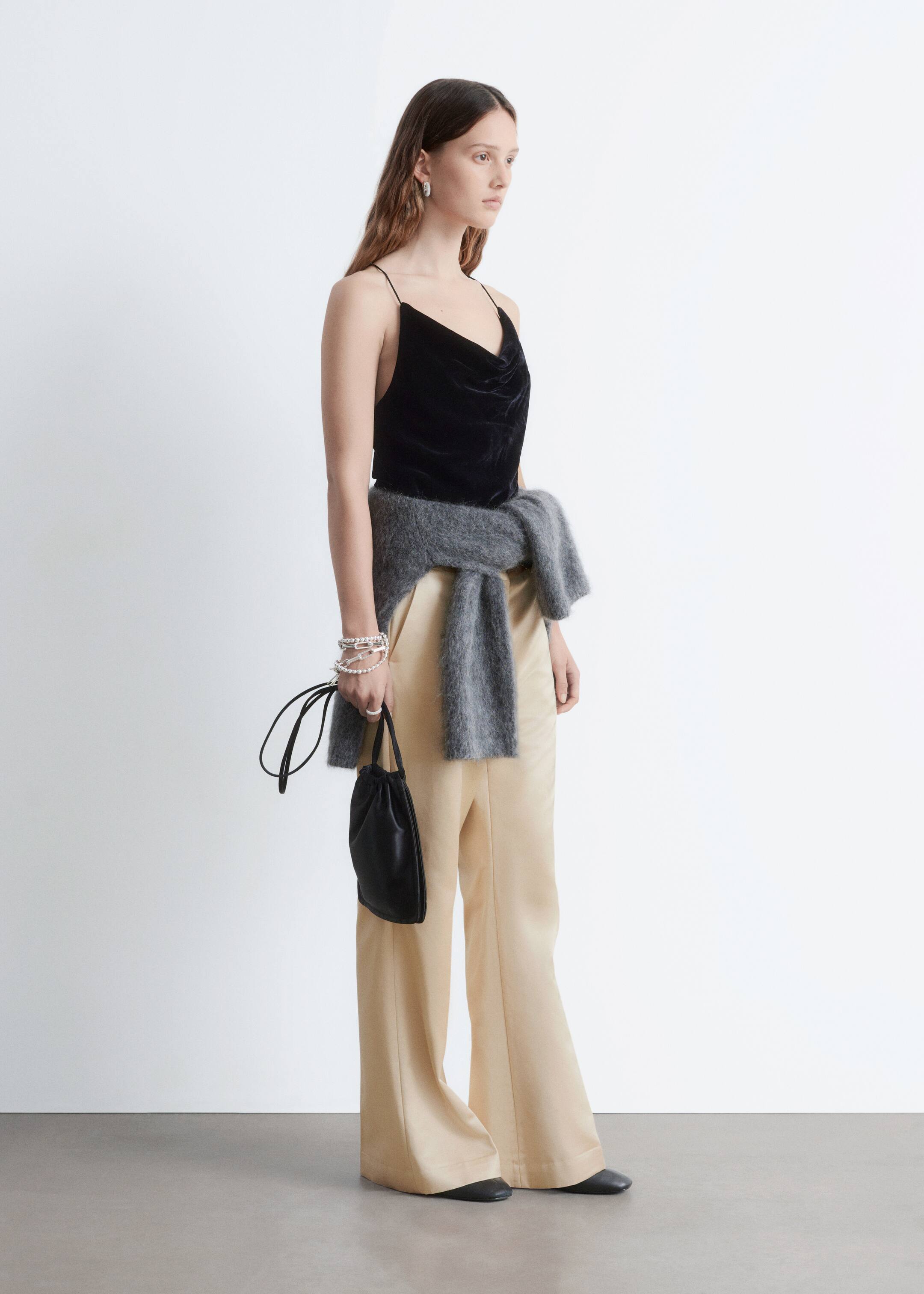 Προβολή μεγαλύτερης εικόνας: Παντελόνι Καμπάνα με Πιέτες - Μπεζ | H&M GR 4