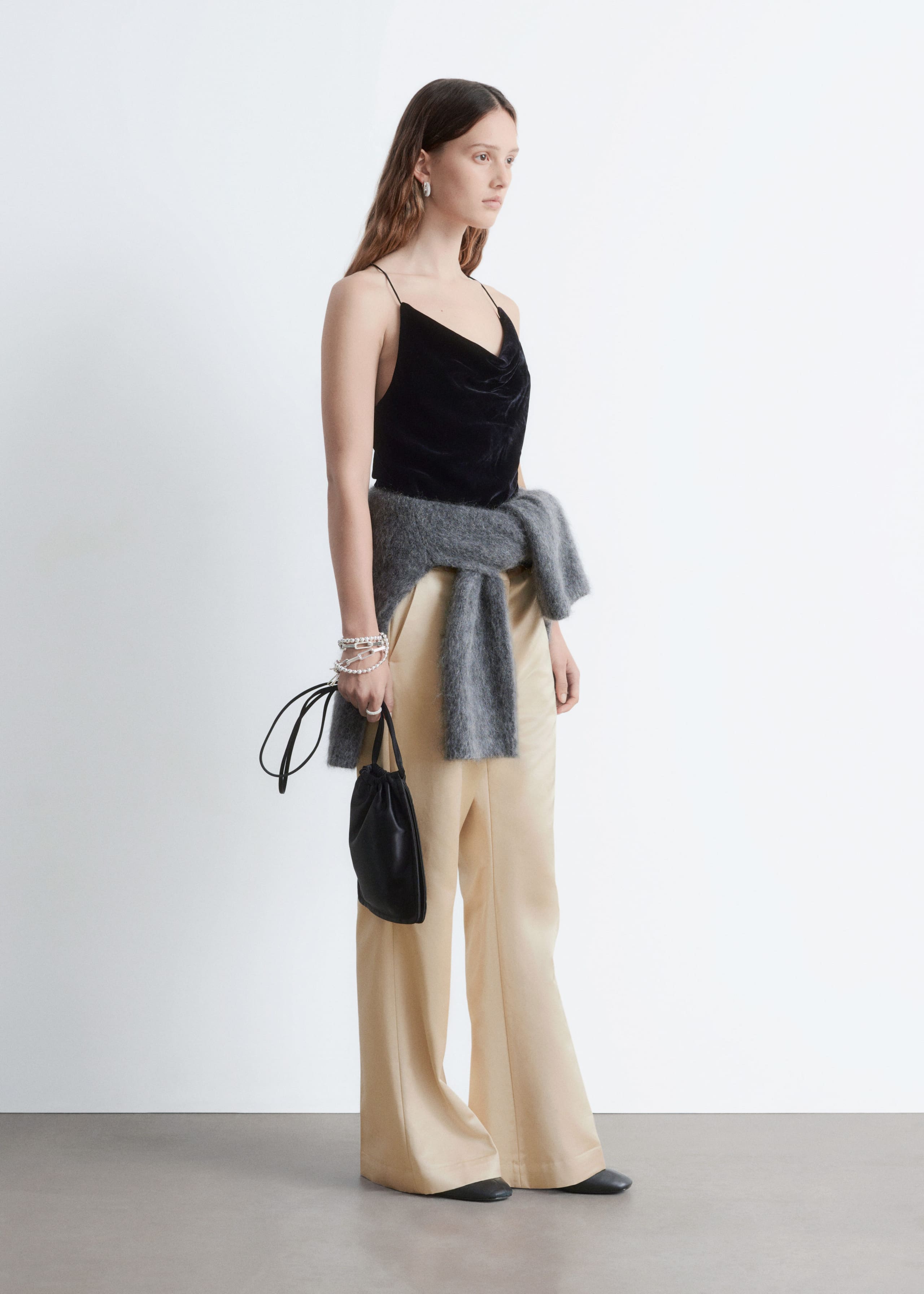 Image of Flared Press-Crease Trousers