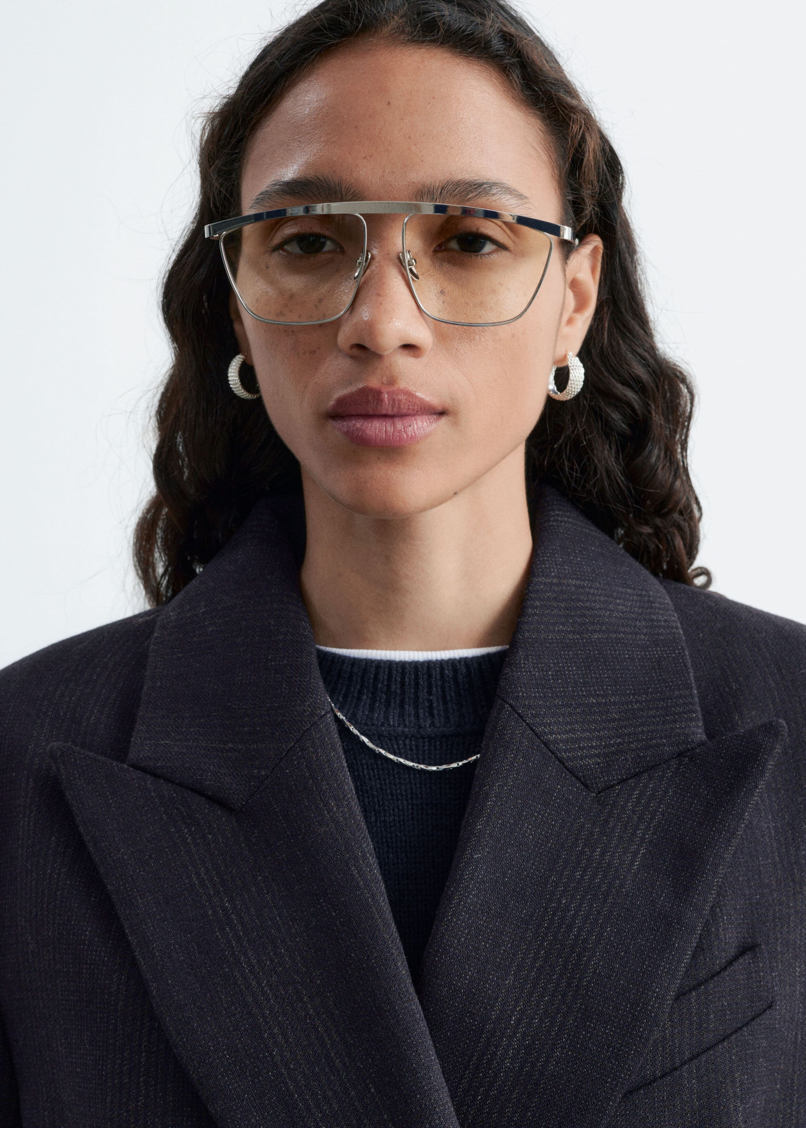 Cappotto doppiopetto in cotone e lana - Marrone scuro - Lookbook