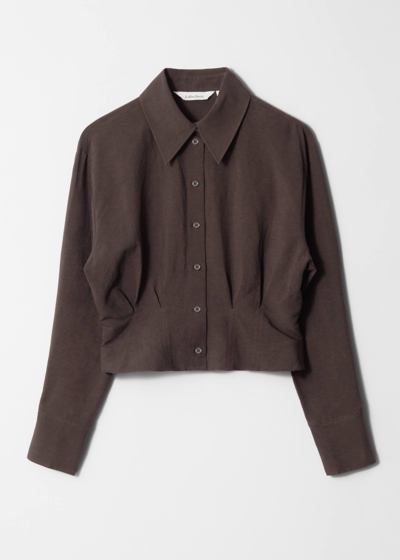 Tapered Shirt - Dark Brown/Light blue - 2