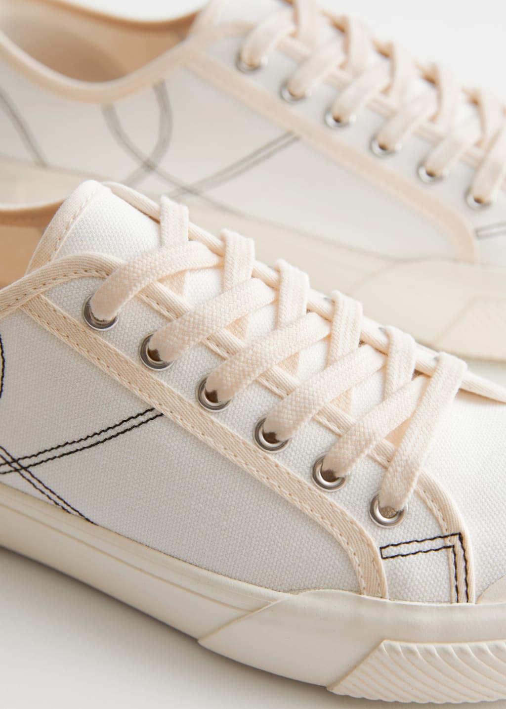 Contrast Stitch Canvas Sneakers - {{variantName}} - Descriptive Detail