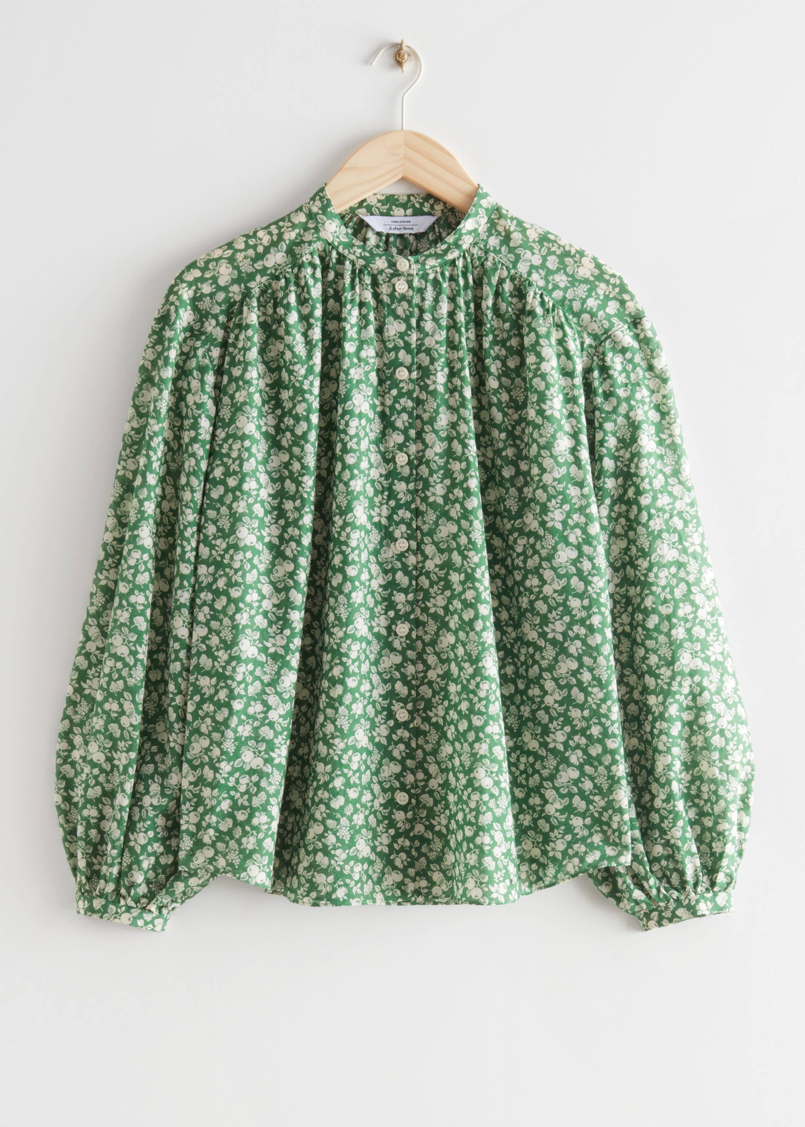PrintedSilkBlendBlouse - Black Floral - Natura morta