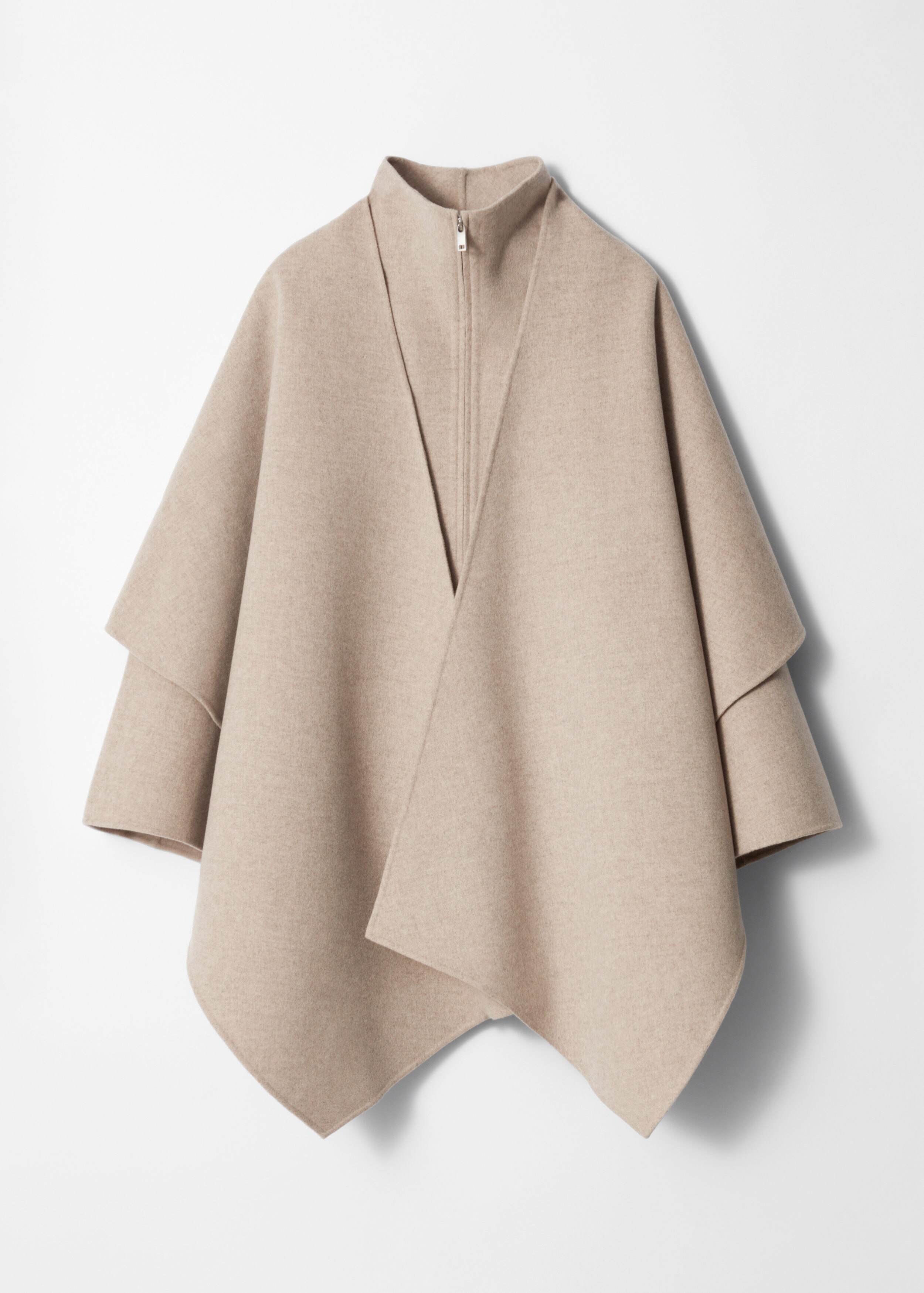 eaphi❣️high neck wool cape coat 新品未使用 Asymmetric Wool Cape - Beige - Jackets - & Other Stories AD