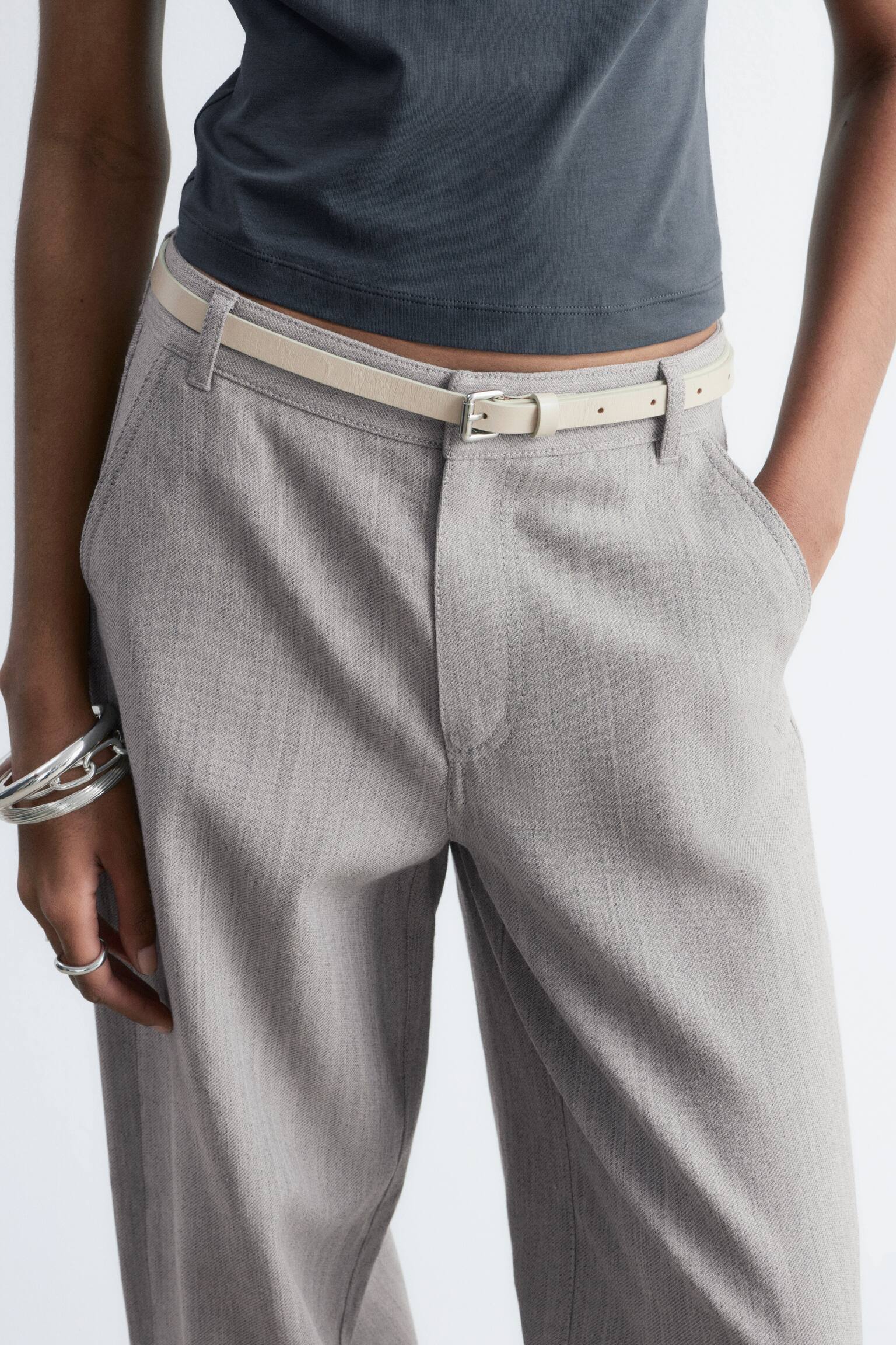 Wide-Leg Wool Trousers - 6