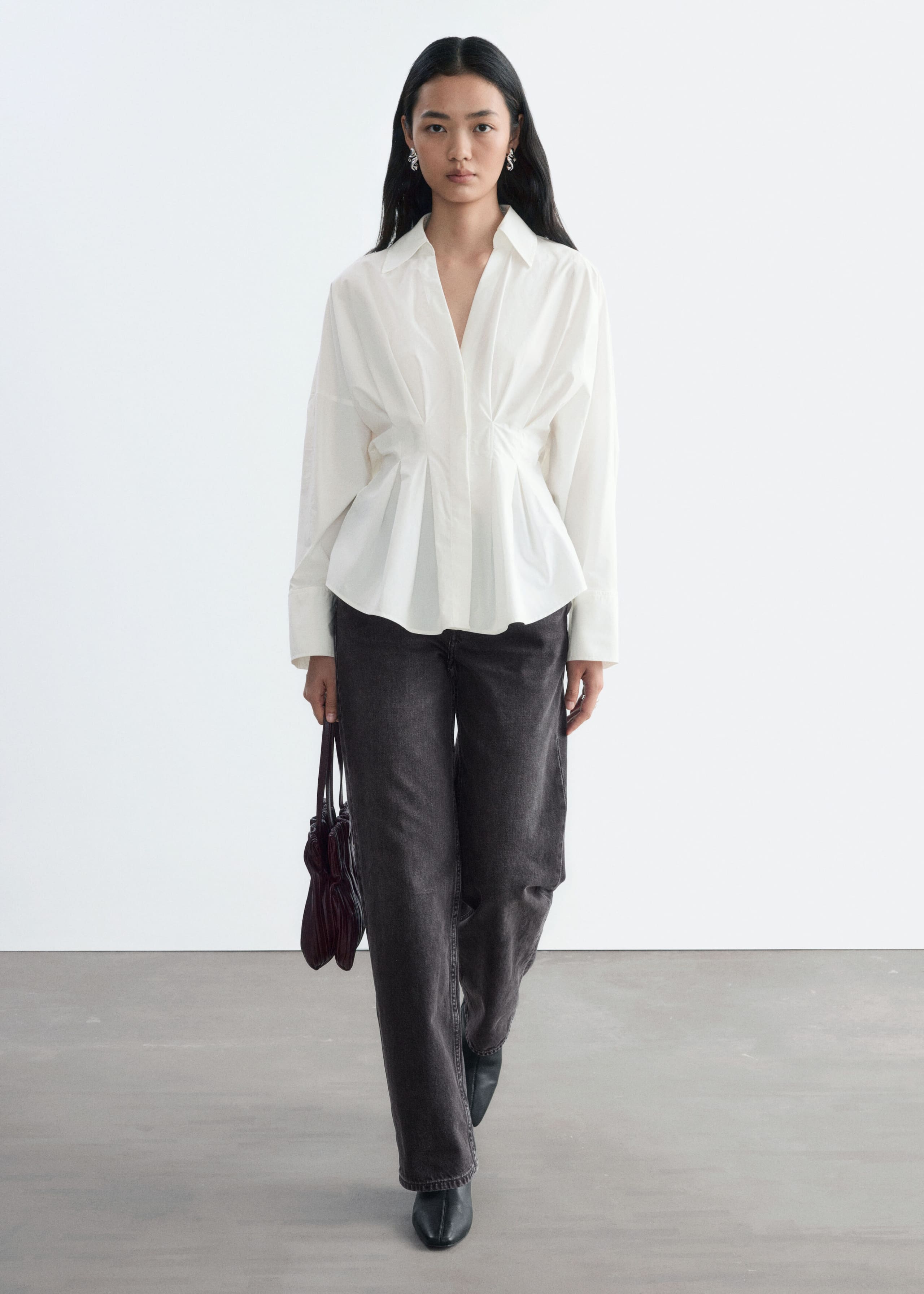 Camisa con cintura ajustada - Blanco - Lookbook