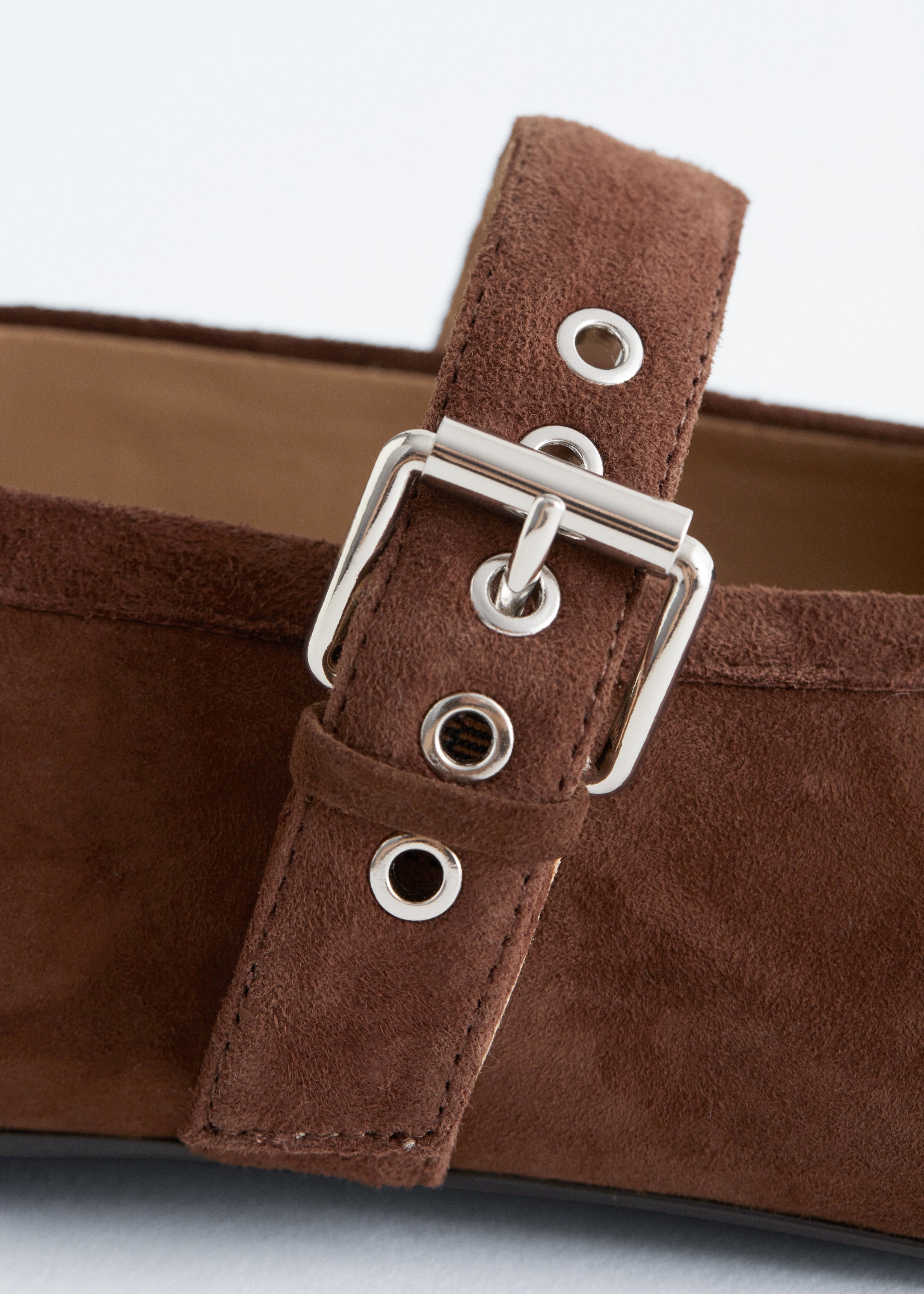View larger image: Mary-Jane Ballet Flats - Brown Suede - Ladies | H&M GB 5