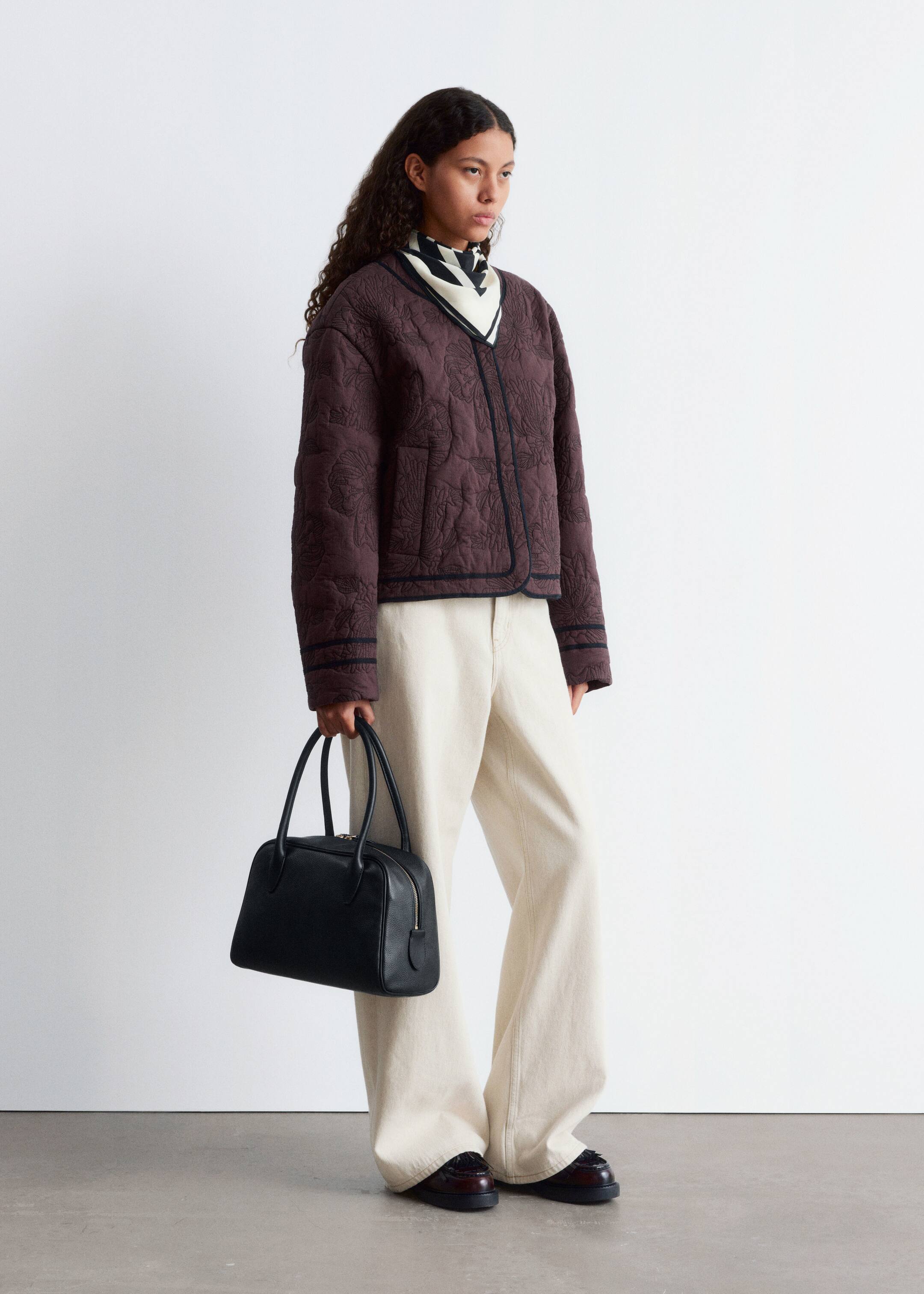 Ver imagen más grande: Chaqueta guateada con estampado floral - Marrón oscuro - MUJER | H&M ES 4