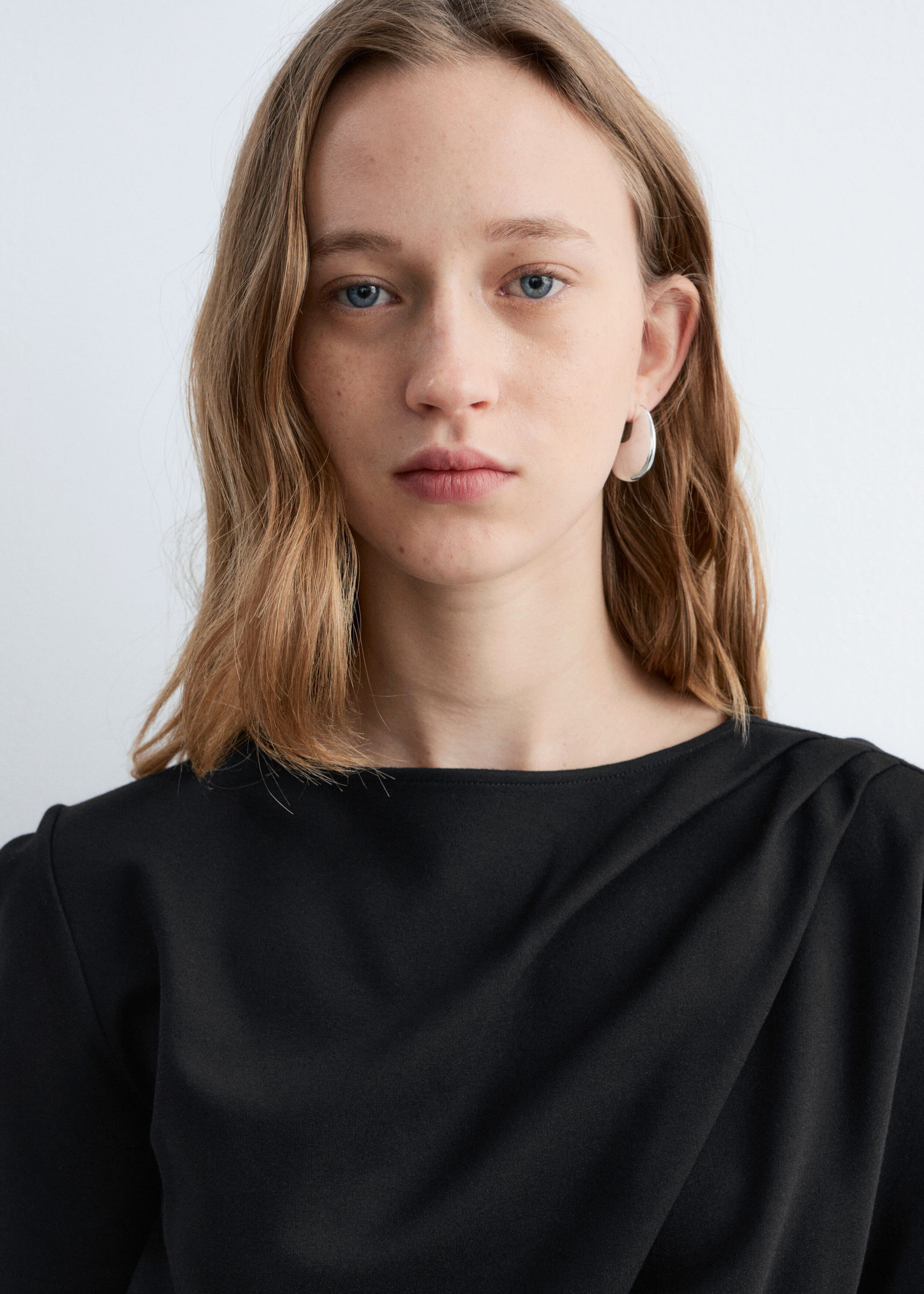 Image of Draped Asymmetric T-shirt