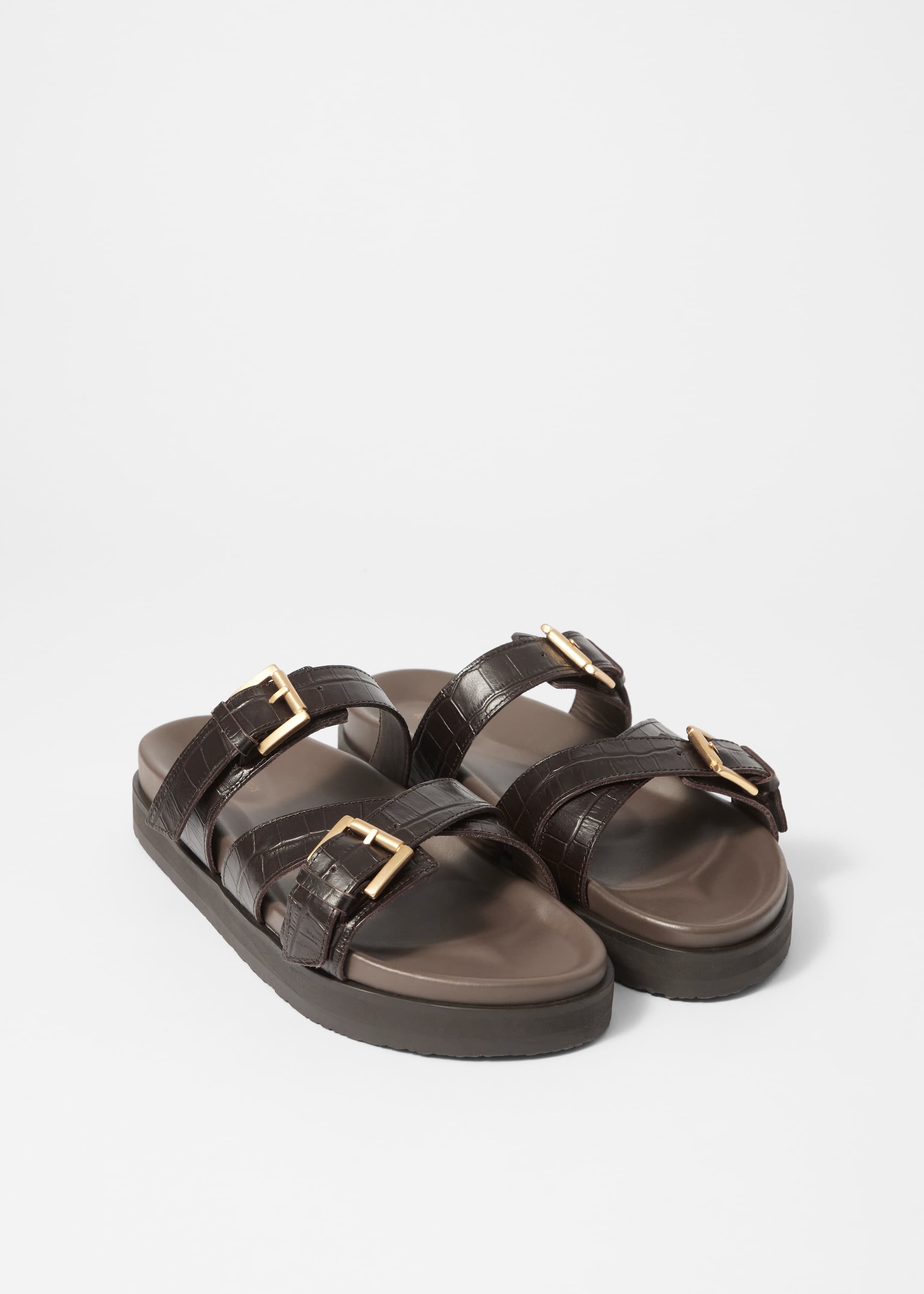 Zobrazit větší obrázek: Kožené sandály s překříženými pásky - Brown Leather - ŽENY | H&M CZ 3