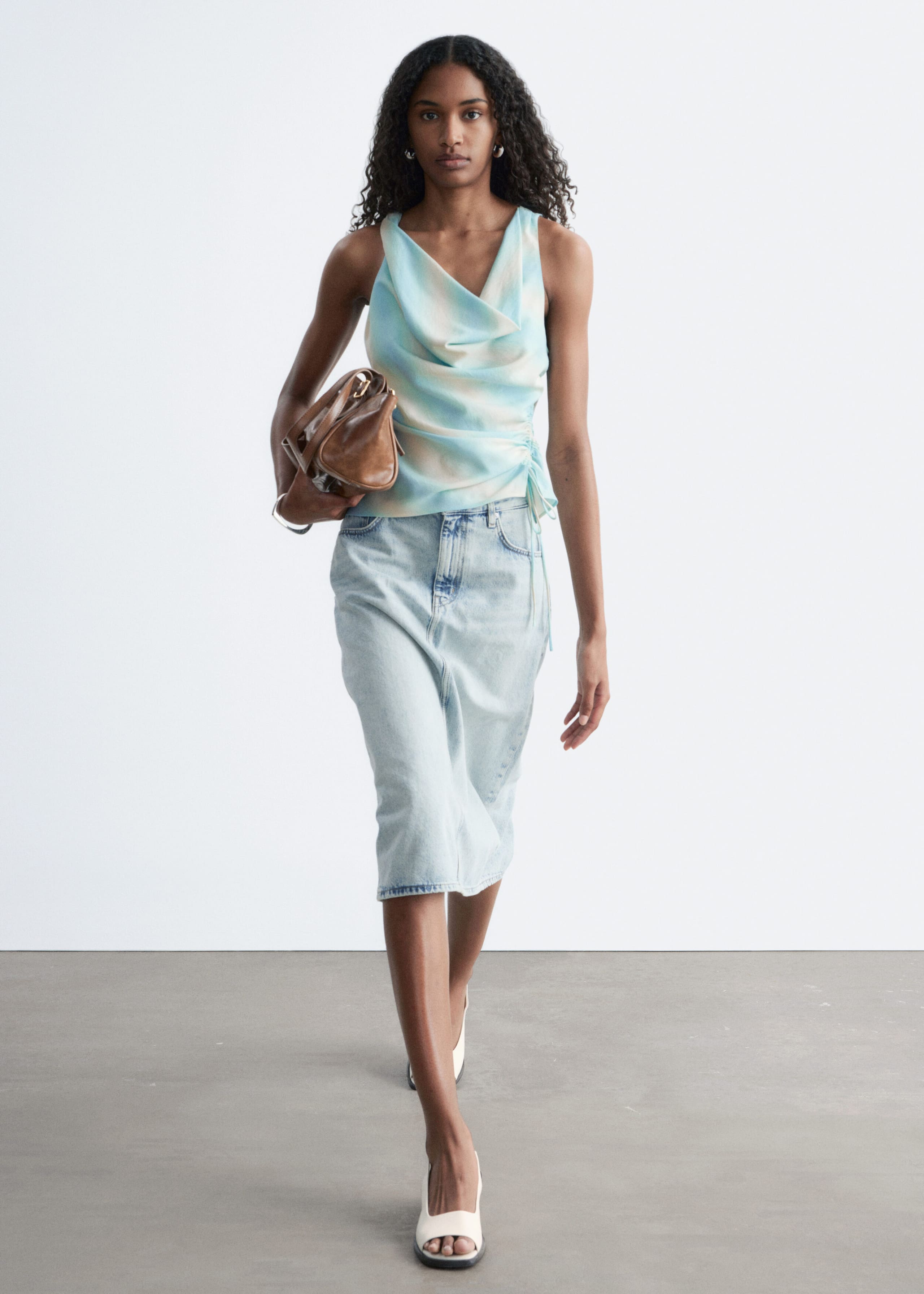 Image of Gonna midi in denim