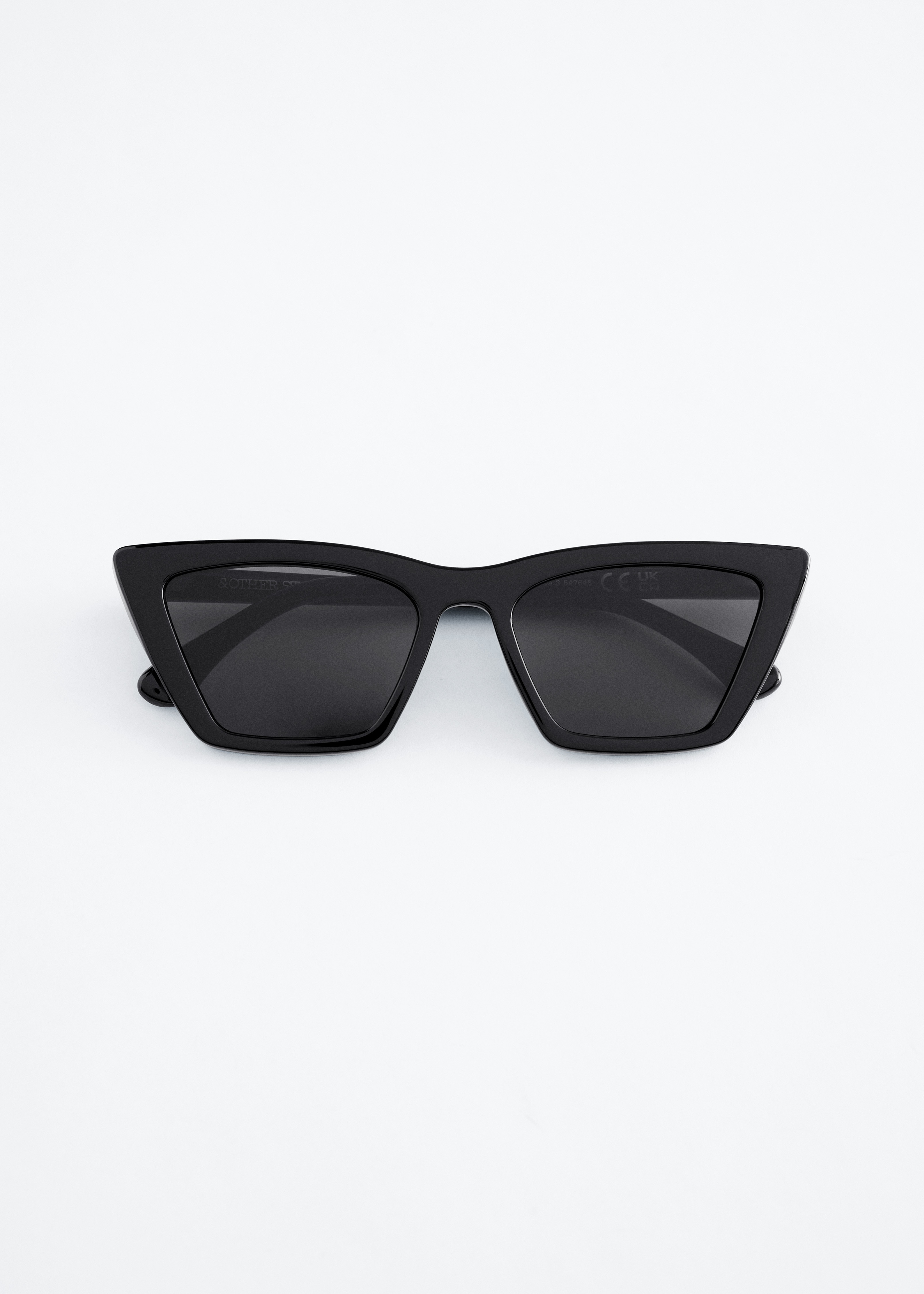 Firkantede cat eye-solbriller - Sort/Skildpaddebrun