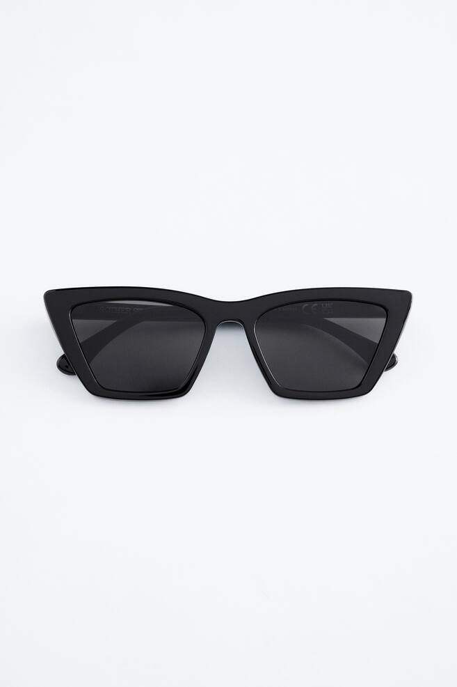 Firkantede cat eye-solbriller - Sort/Skildpaddebrun/White - 1