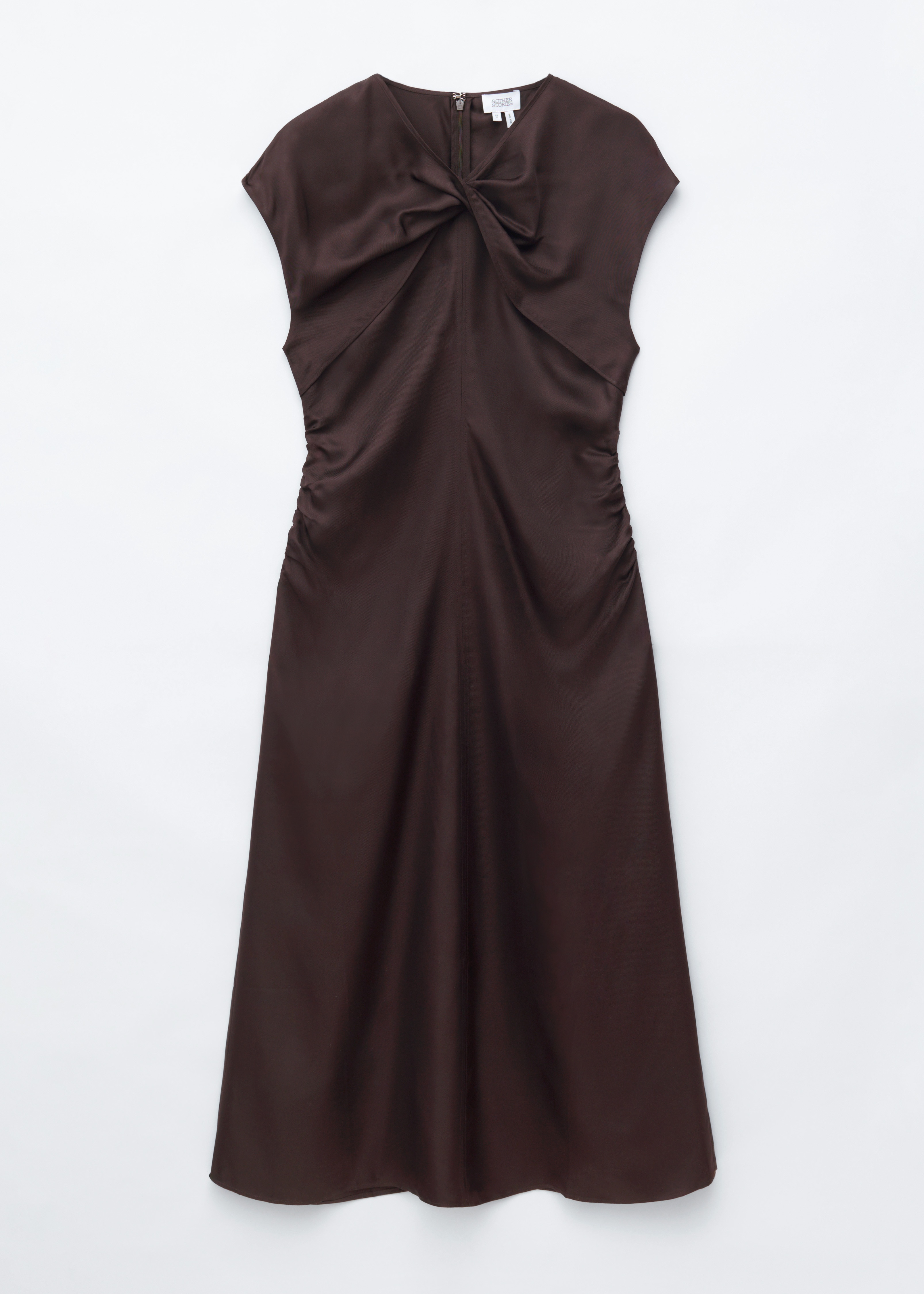 Twisted Silk Dress - Dark Brown