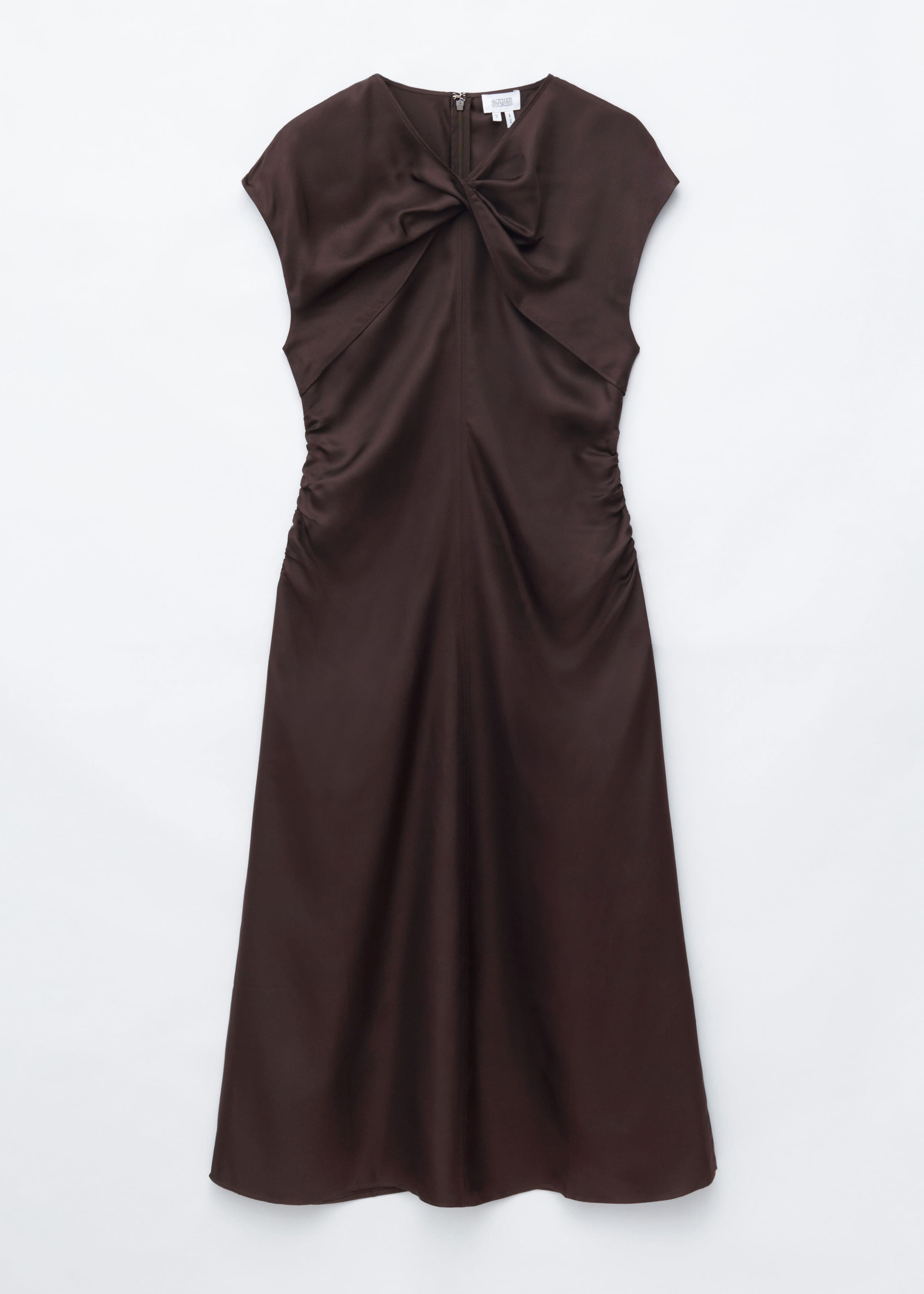 Twisted Silk Dress - Dark Brown - Still Life