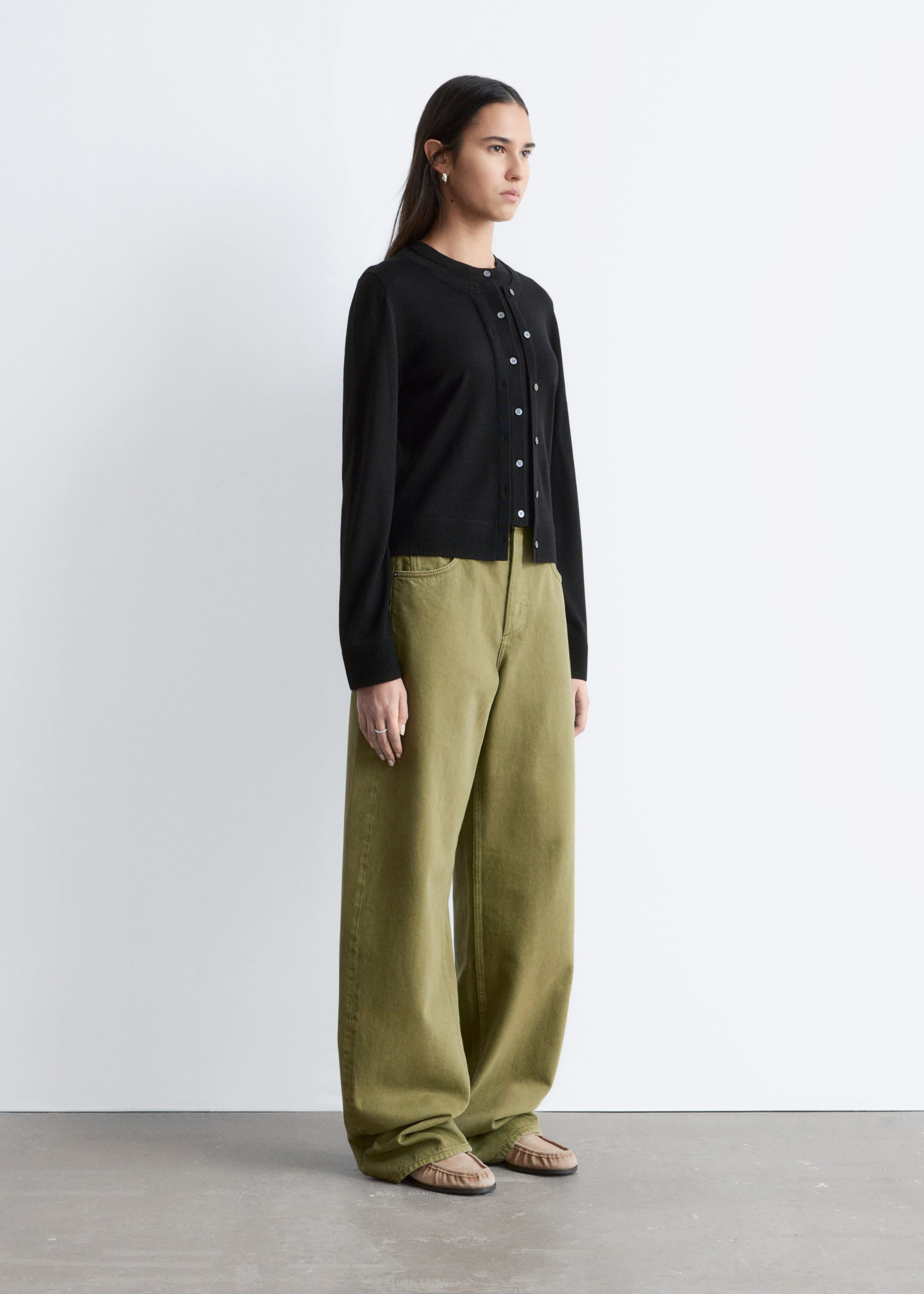 Image of Double-Layer Wool Cardigan