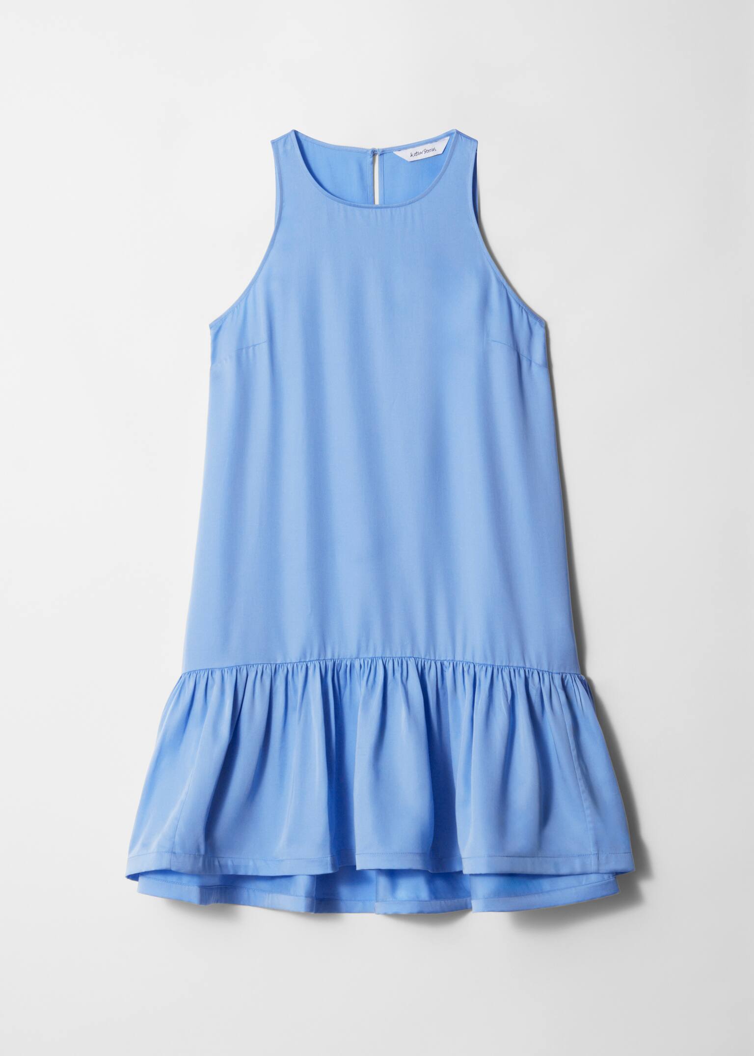 Minivestido con volantes - Celeste/Negro/Estampado rosa - 3