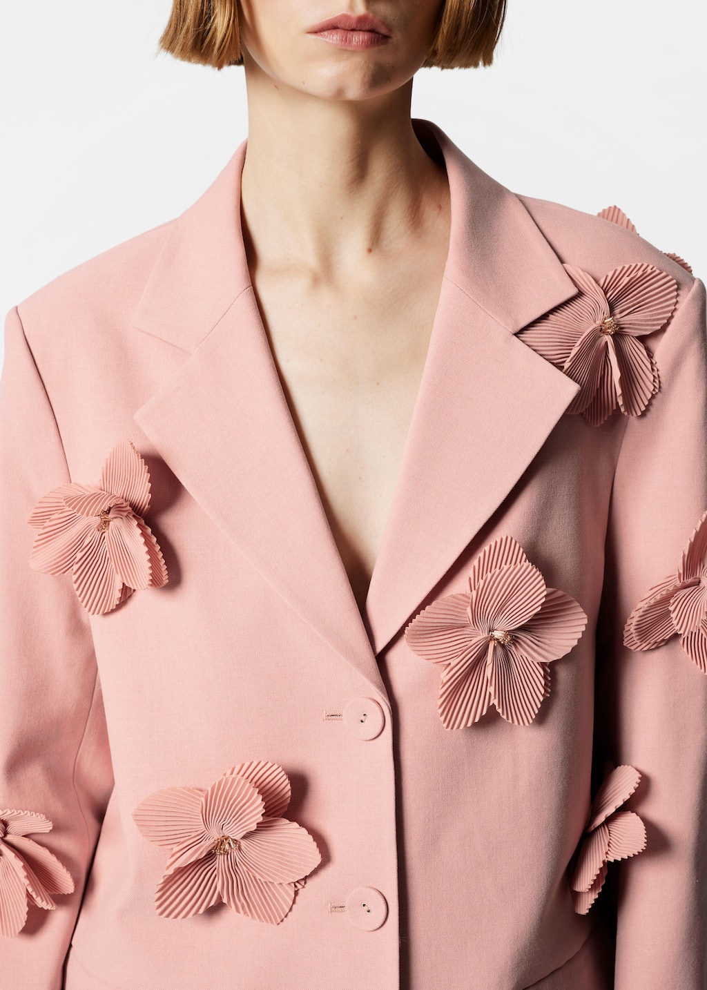 Floral-Appliqué Blazer - Pink - Lookbook