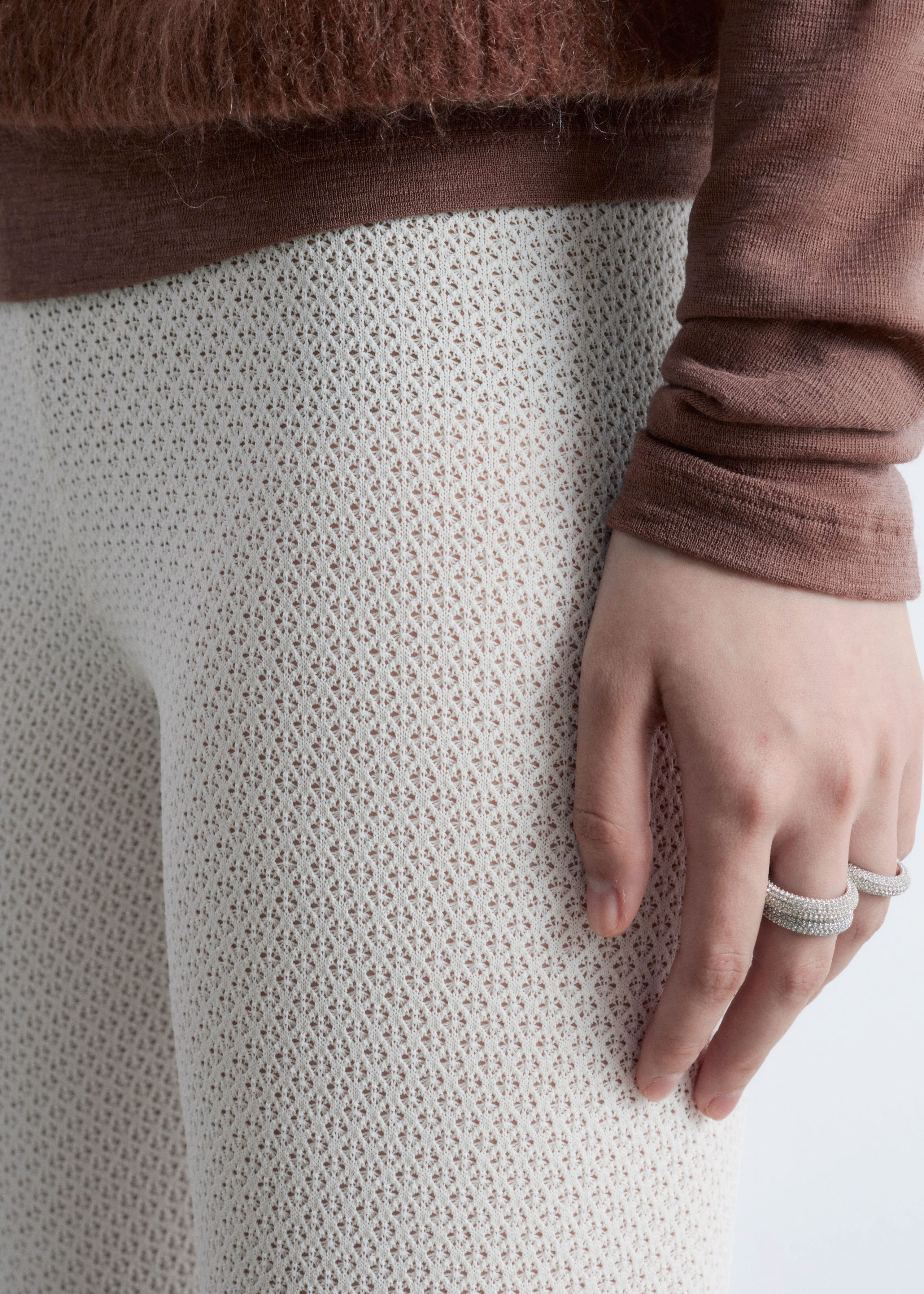 Image of Pointelle-Knit Leggings