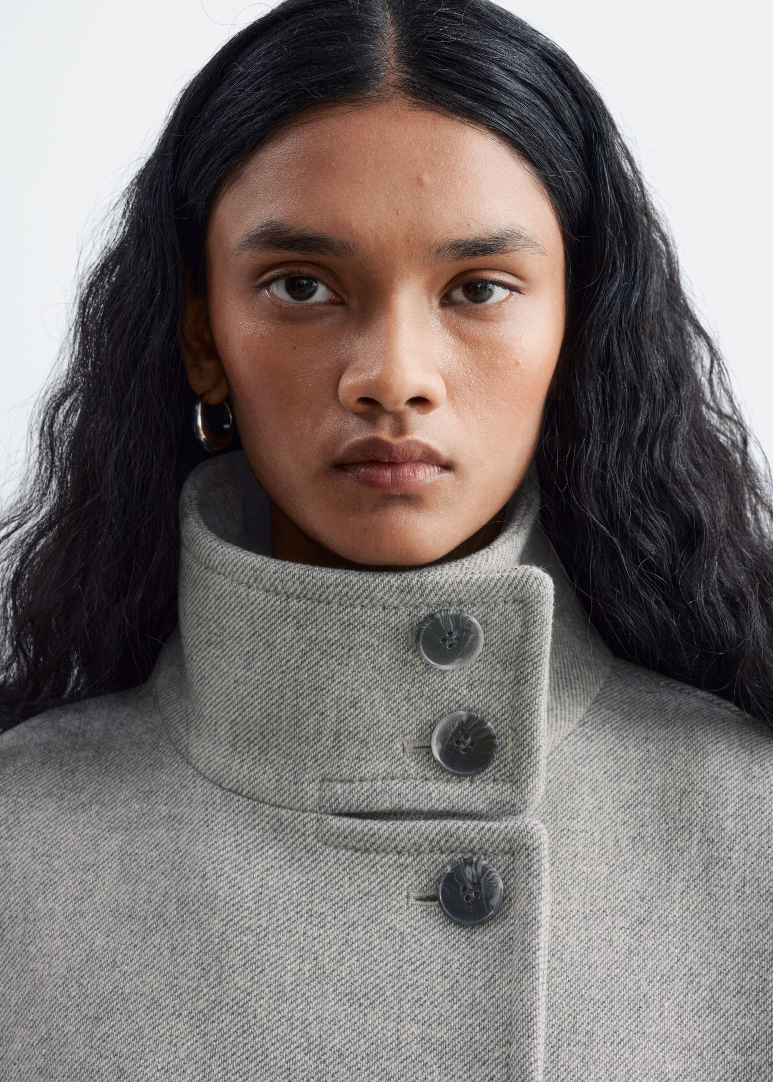 Oversized Coat - Light Grey - Lookbook