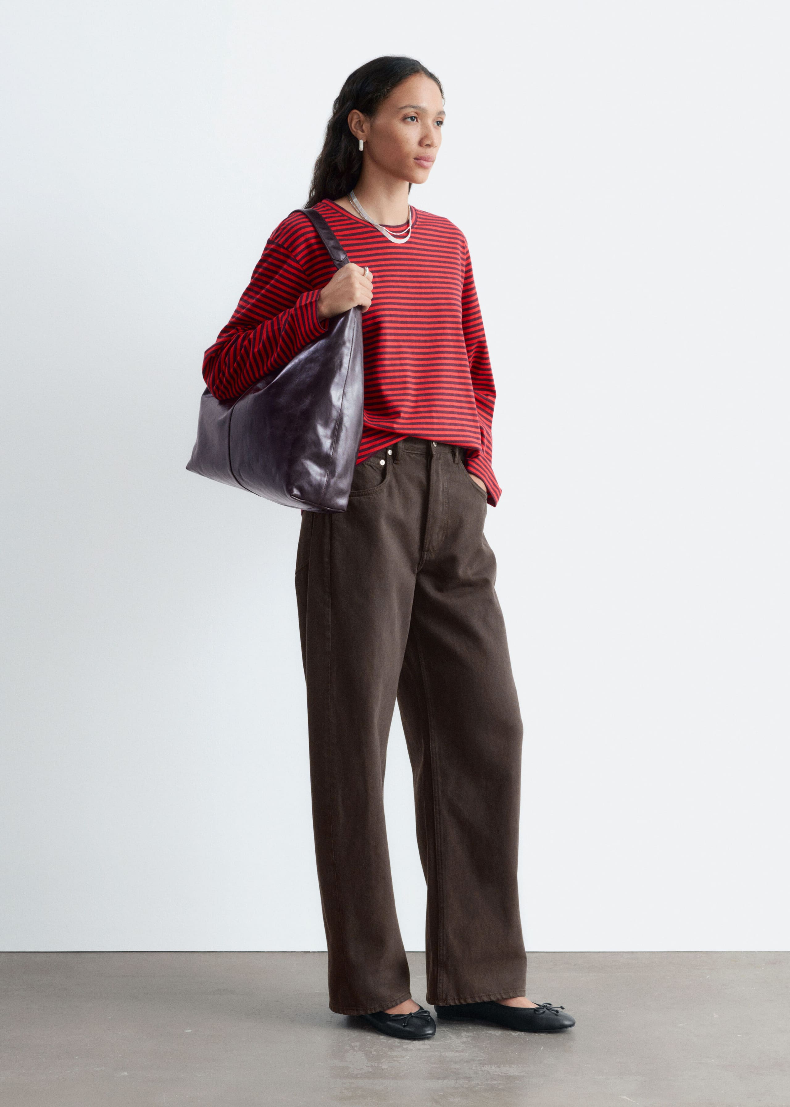 Haut en jersey de coton - Rouge/Rayures - Lookbook