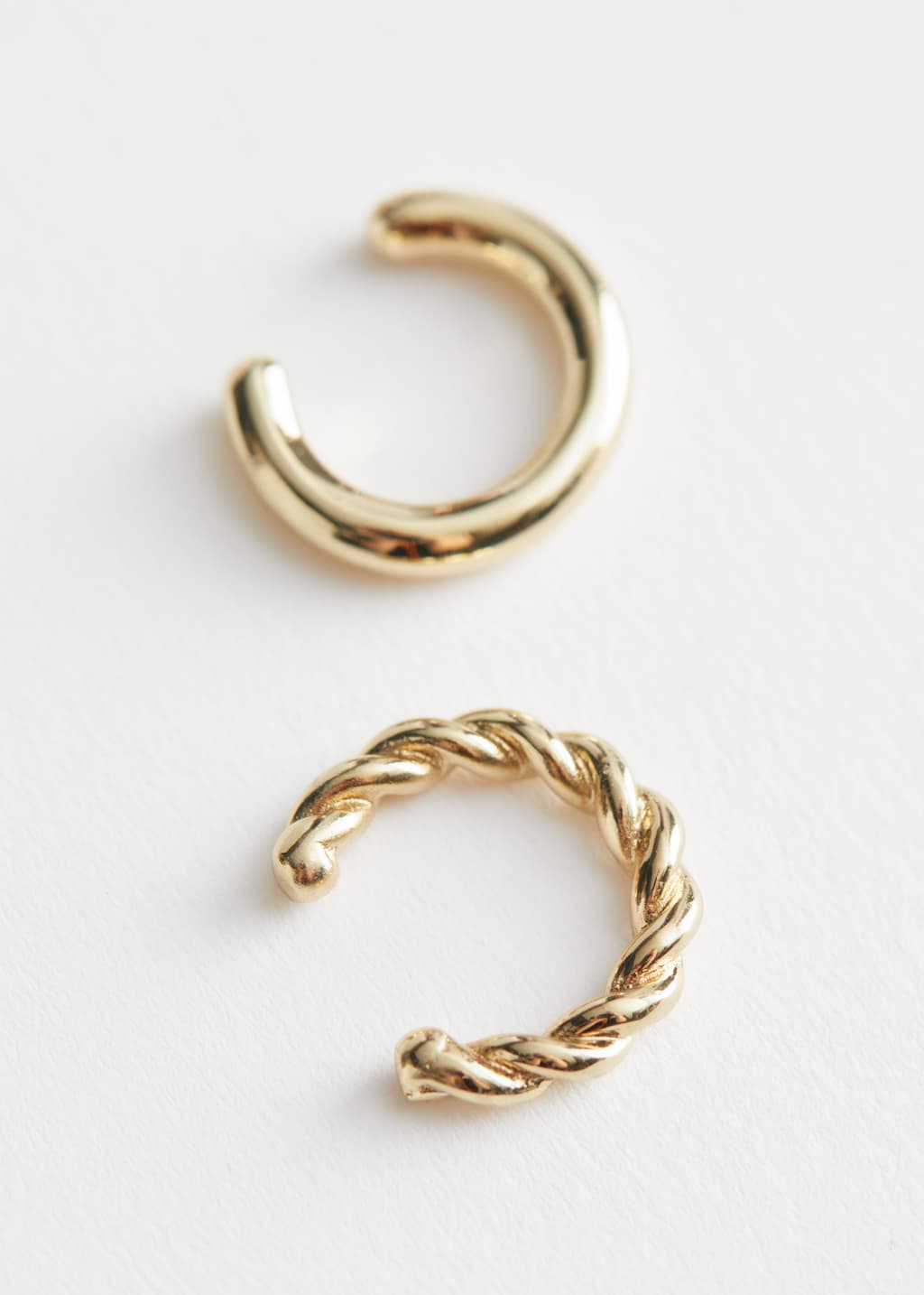 Two Pack Mismatch Ear Cuffs - Gold - Still Life