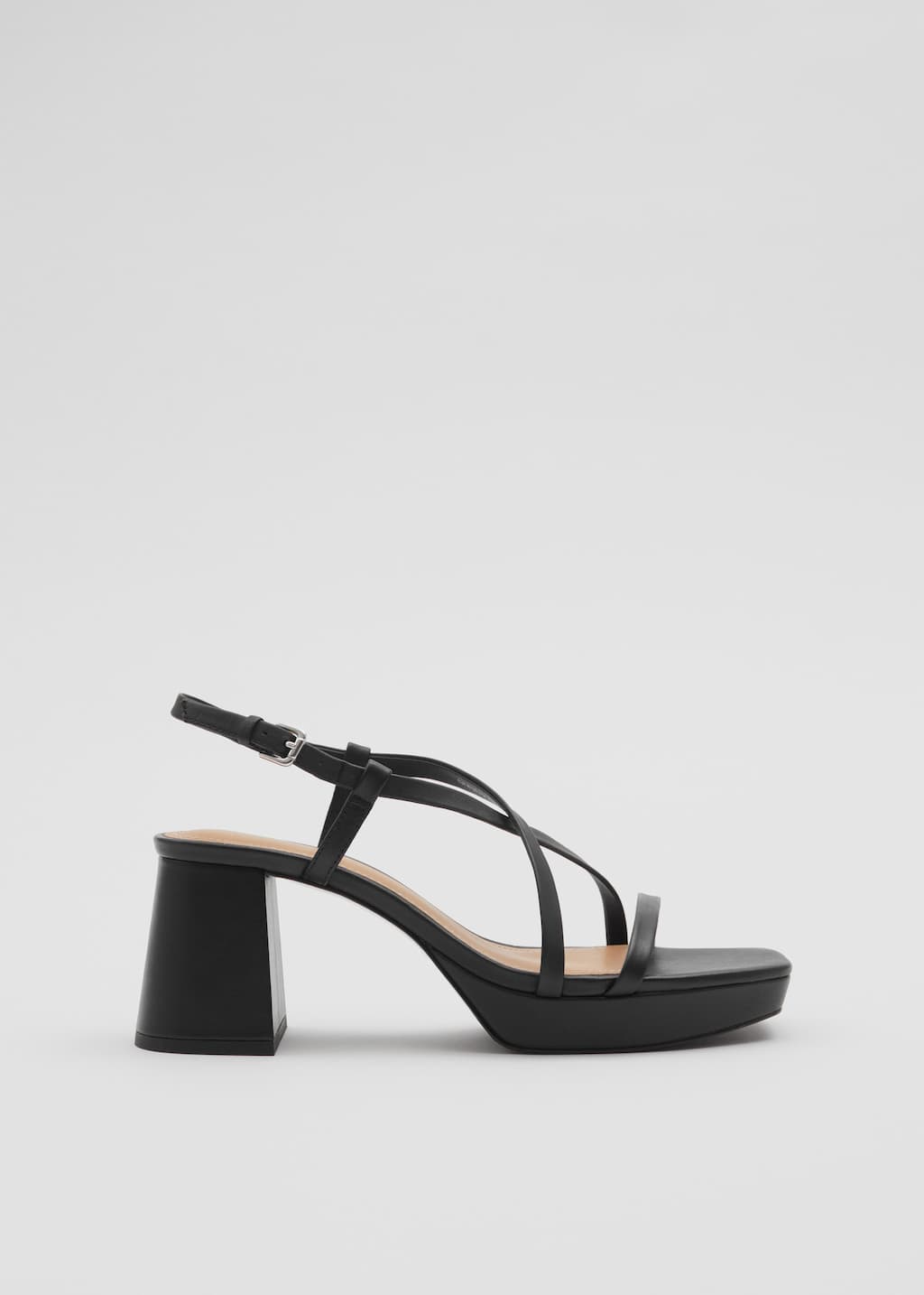 Sandales à brides en cuir - Noir - Still Life