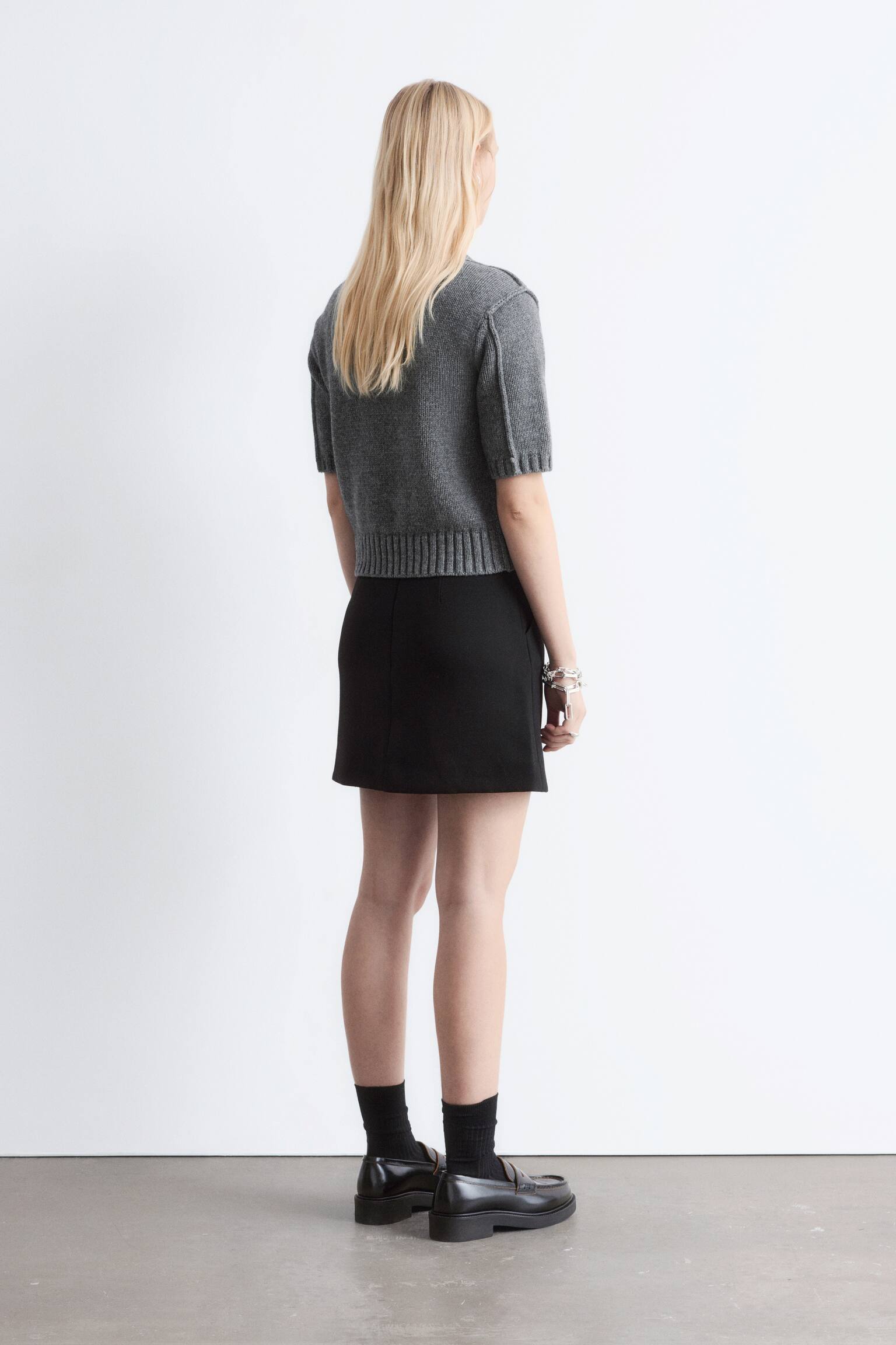 Mini-jupe trapèze - Noir - 3