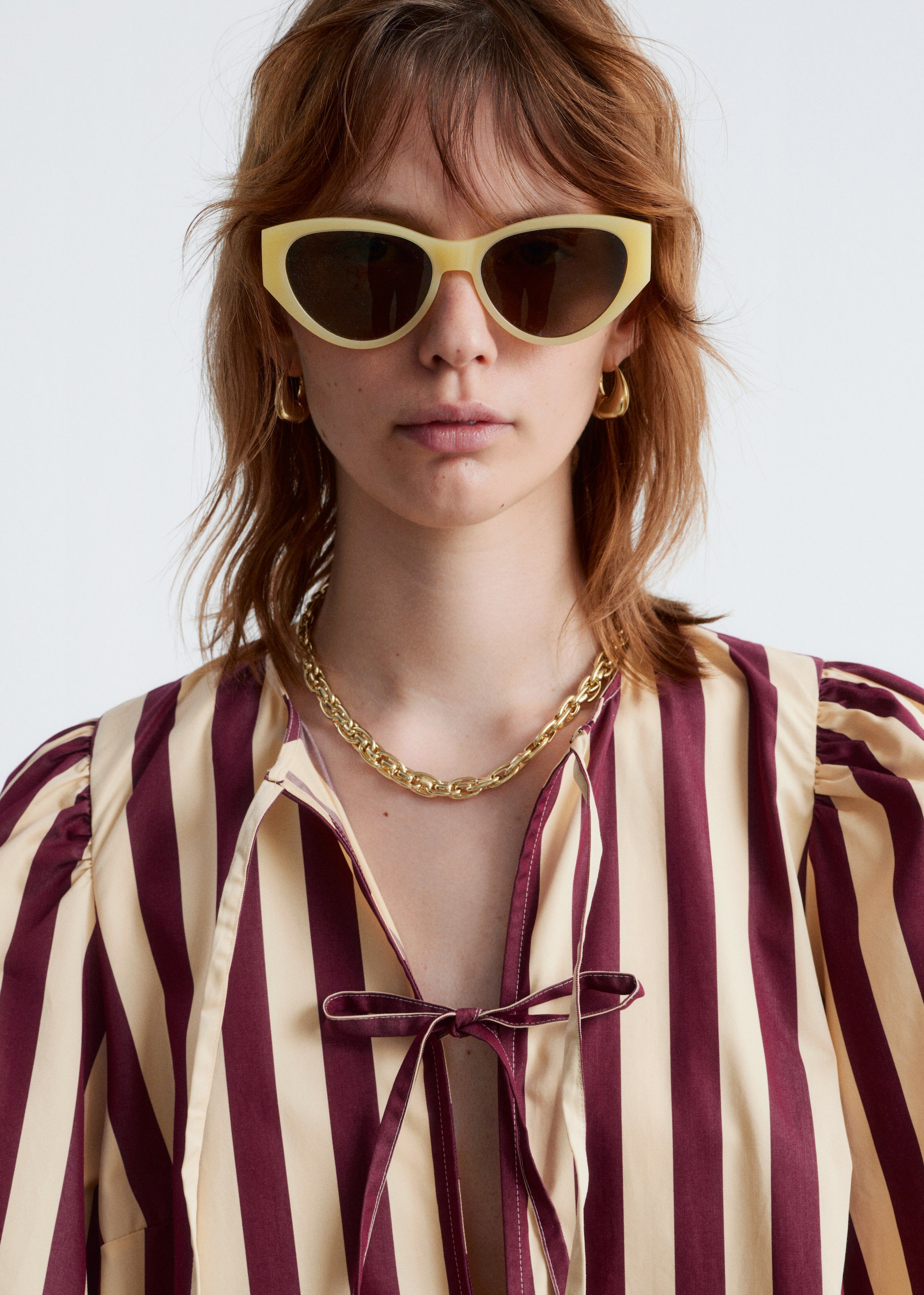 Grotere afbeelding bekijken: Mini-jurk met peplum - Rode/gele strepen - DAMES | H&M NL 3