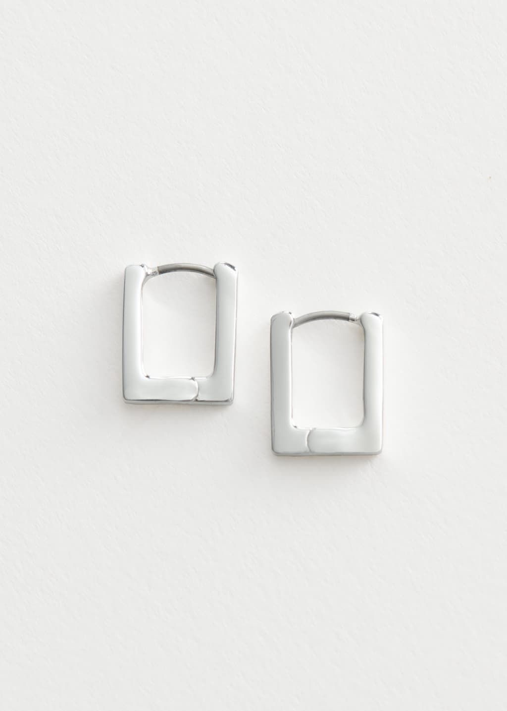 Rectanglular Hoop Earrings - Silver - Still Life
