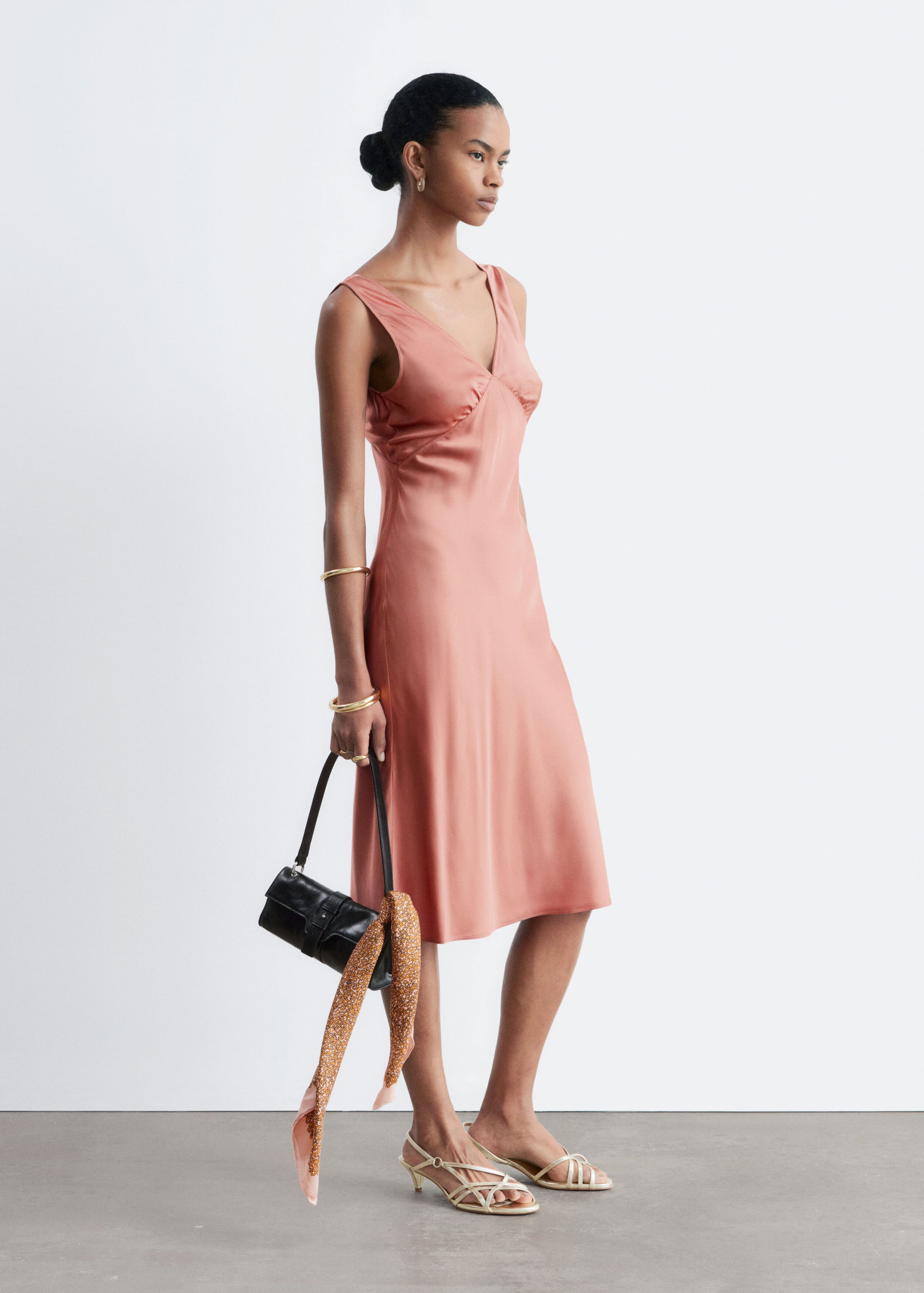 Image of V-Neck Slip Midi Dress