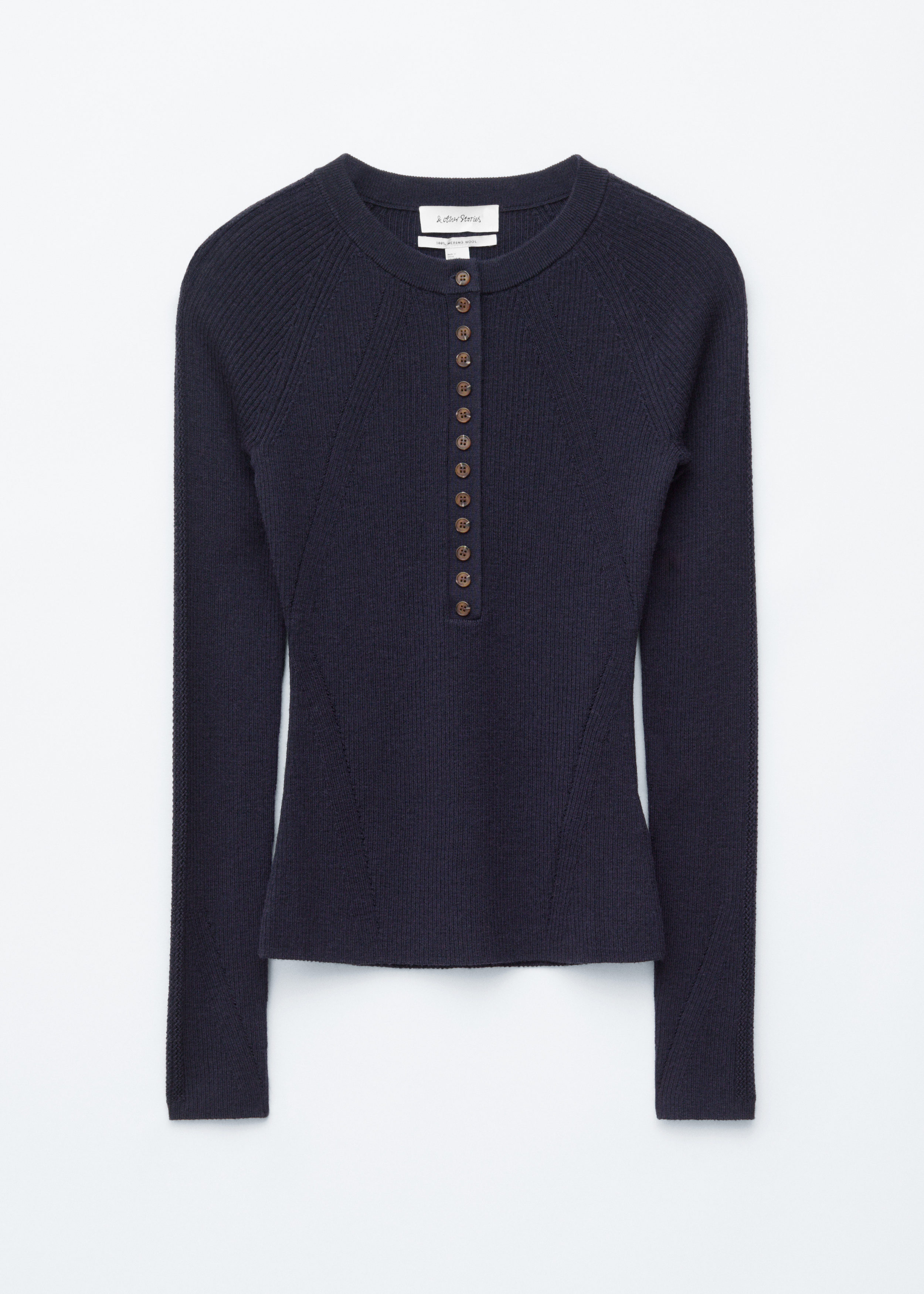 Half-Placket Merino Wool Top