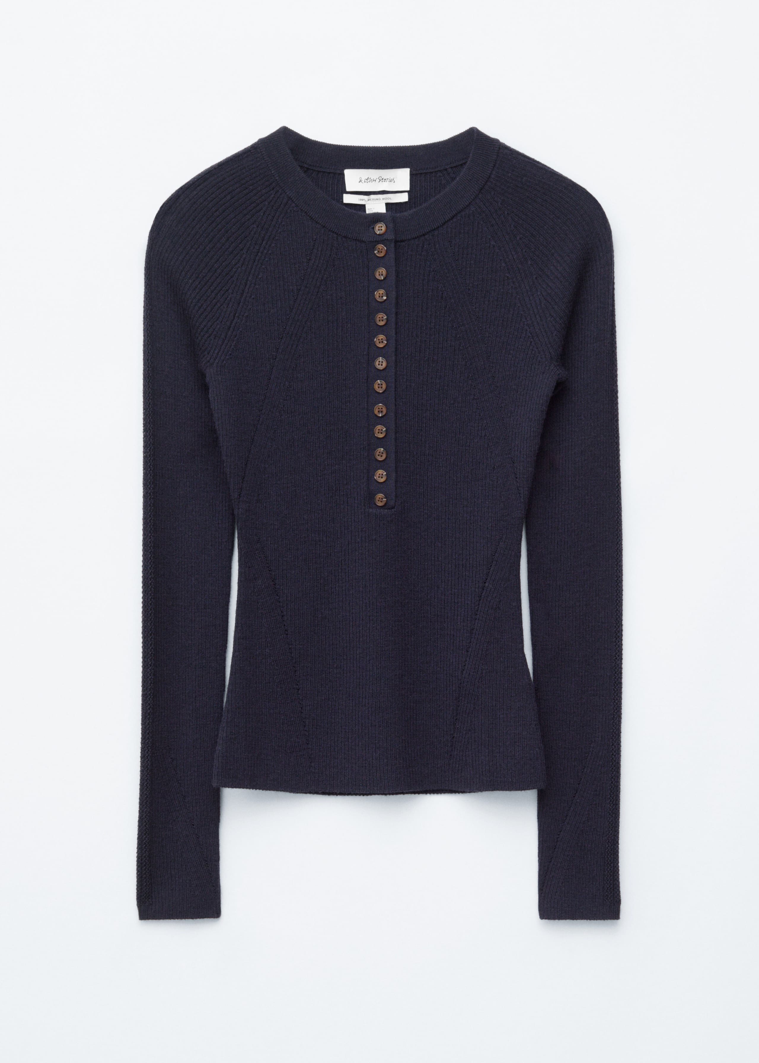 Image of Half-Placket Wool Top