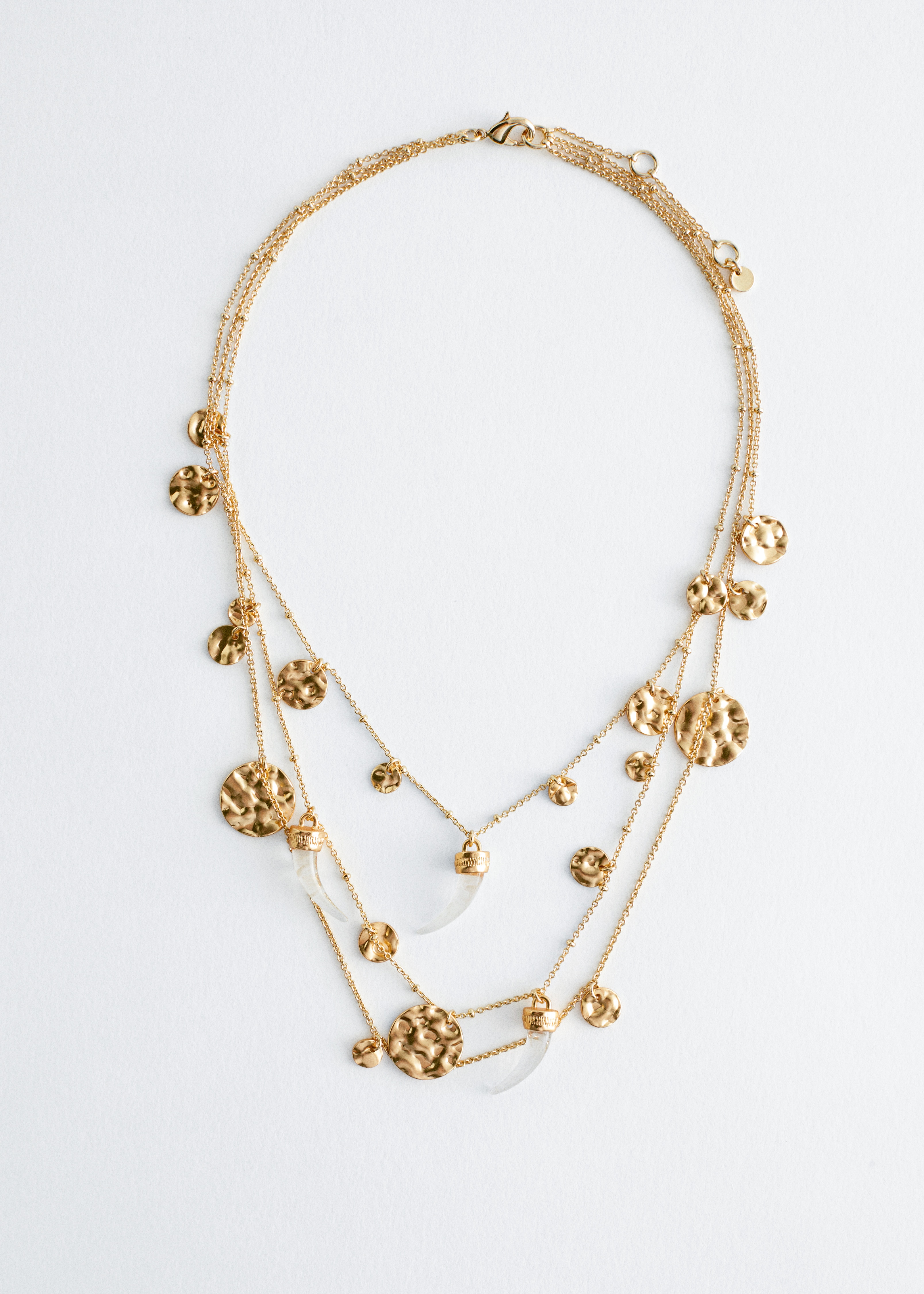 Embellished Layered Necklace - Gold