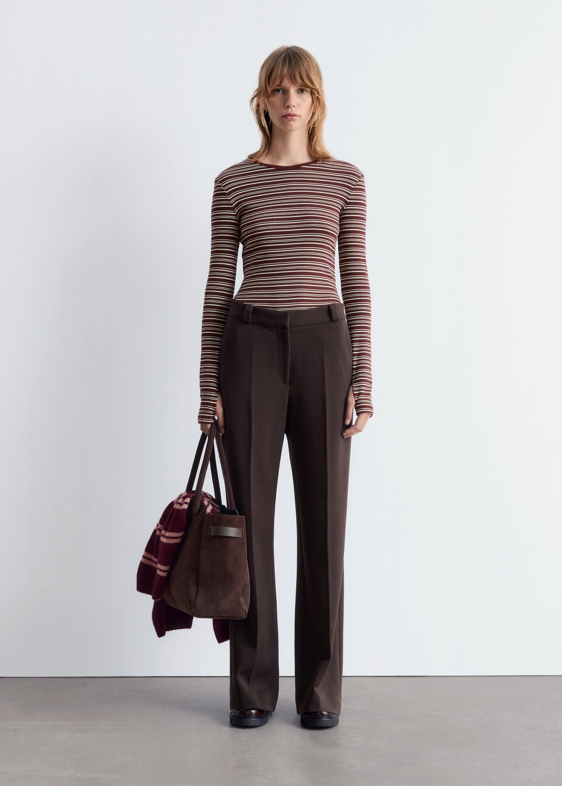 Agrandir l'image: Haut en jersey à manches longues - Rayures couleur crème/brunes - FEMME | H&M FR 3