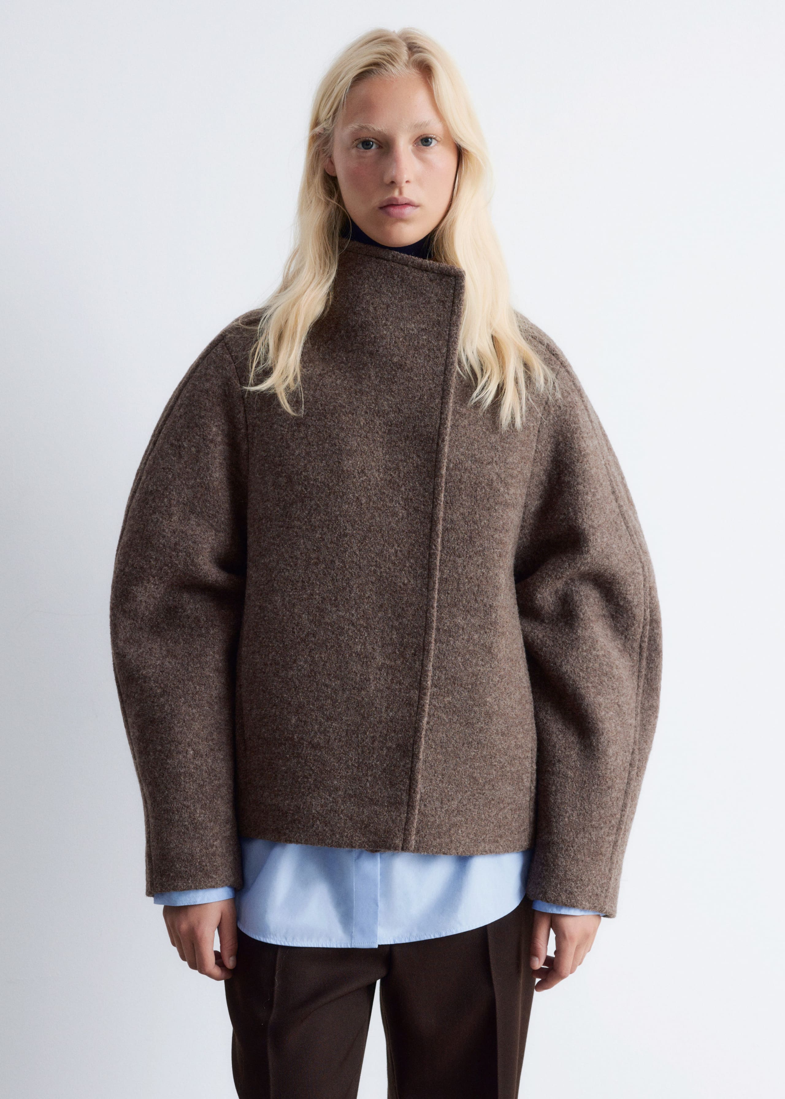 Image of Asymmetric Wool Jacket