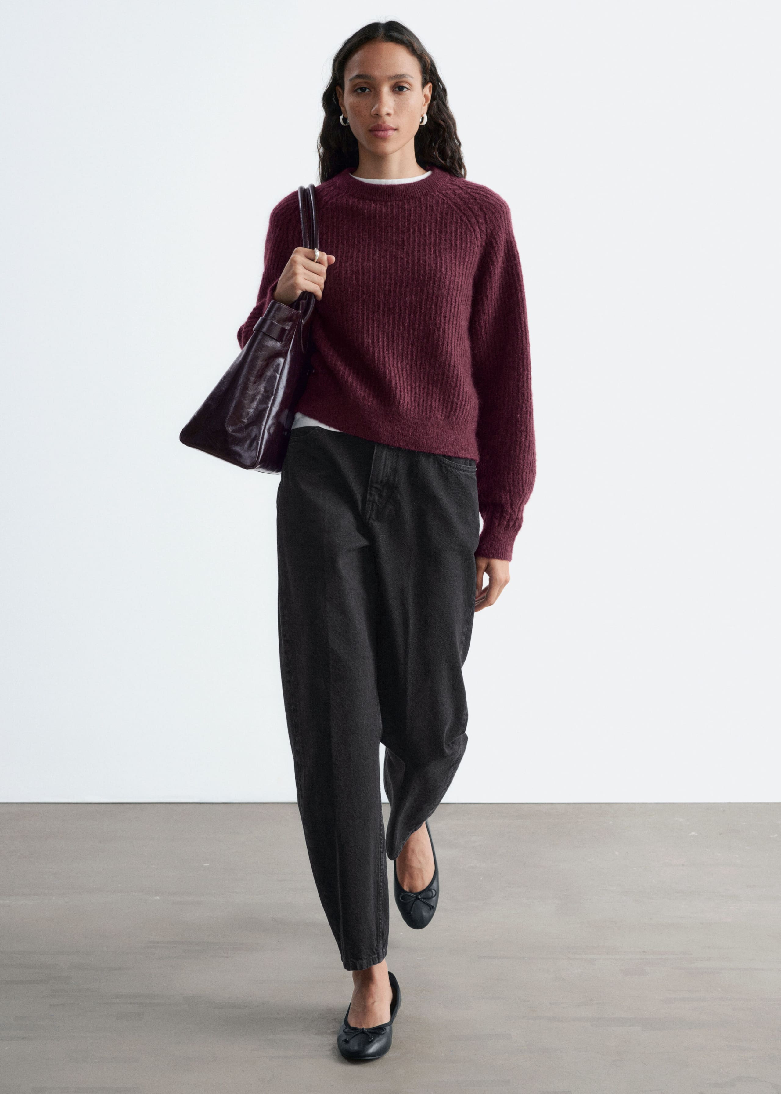Maglione in misto mohair - Rosa polvere - Lookbook