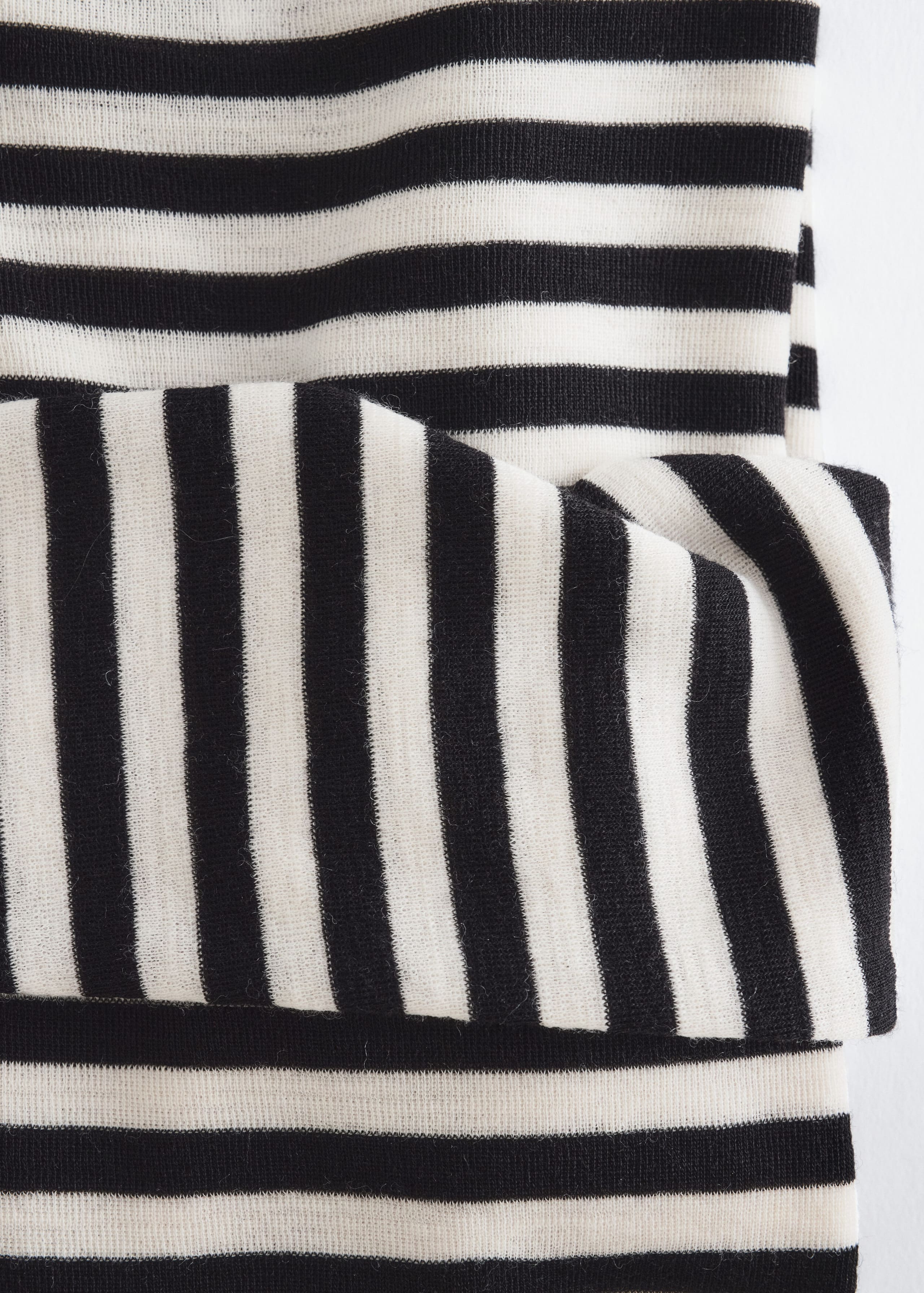 Wool Mock-Neck Top - White/Black - Still Life