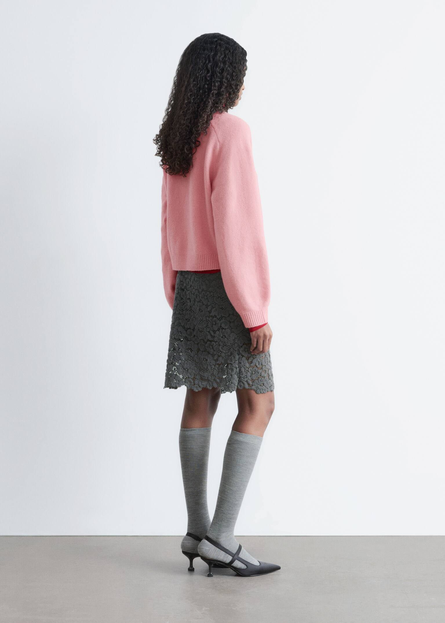 Knitted Sweater - Light Pink/Dark Red/Light Grey/Black/Dark Brown/Dark Blue/Light Green/Beige/Dark Turquoise - 5