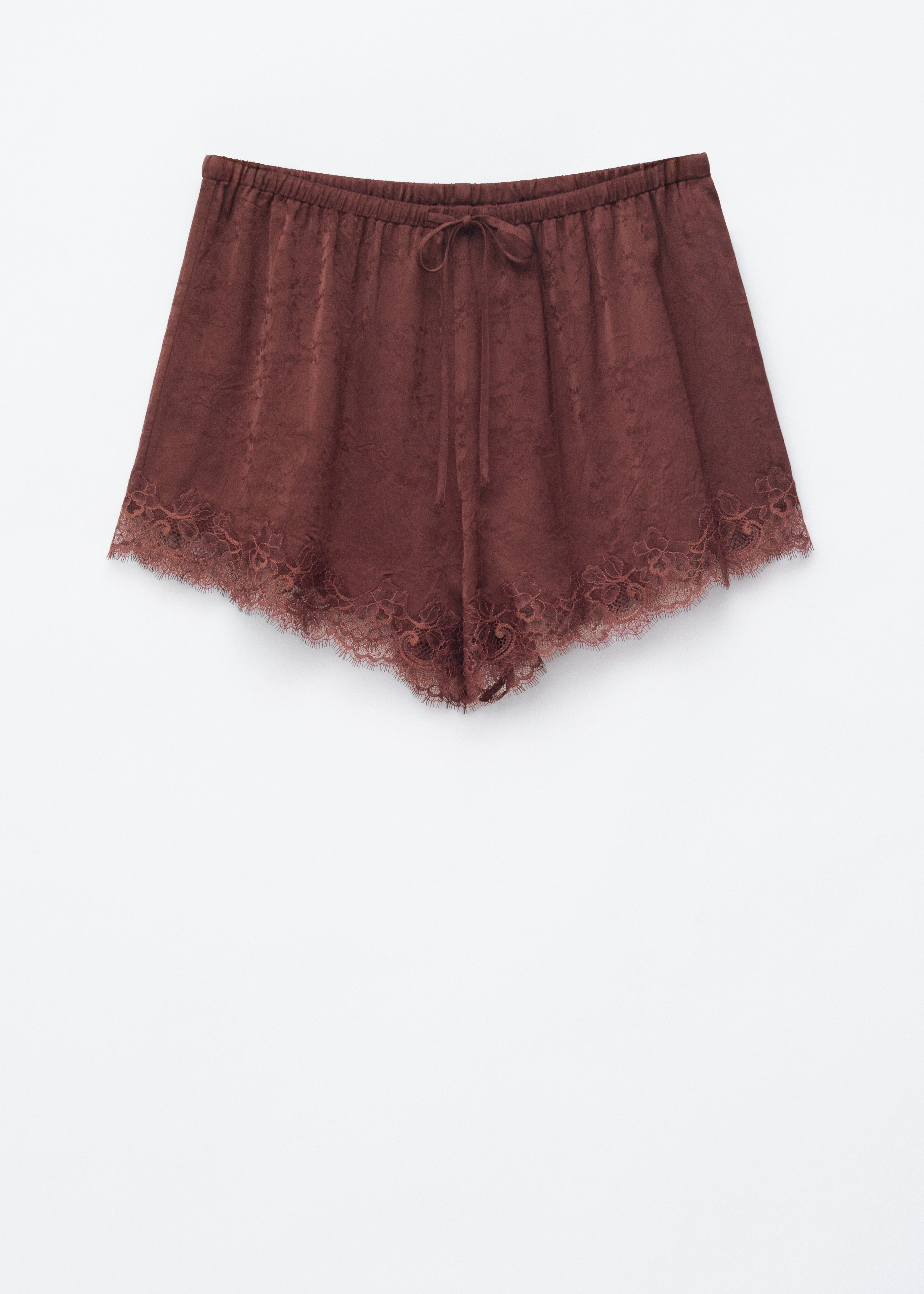 Jacquard minishorts med blondepaneler