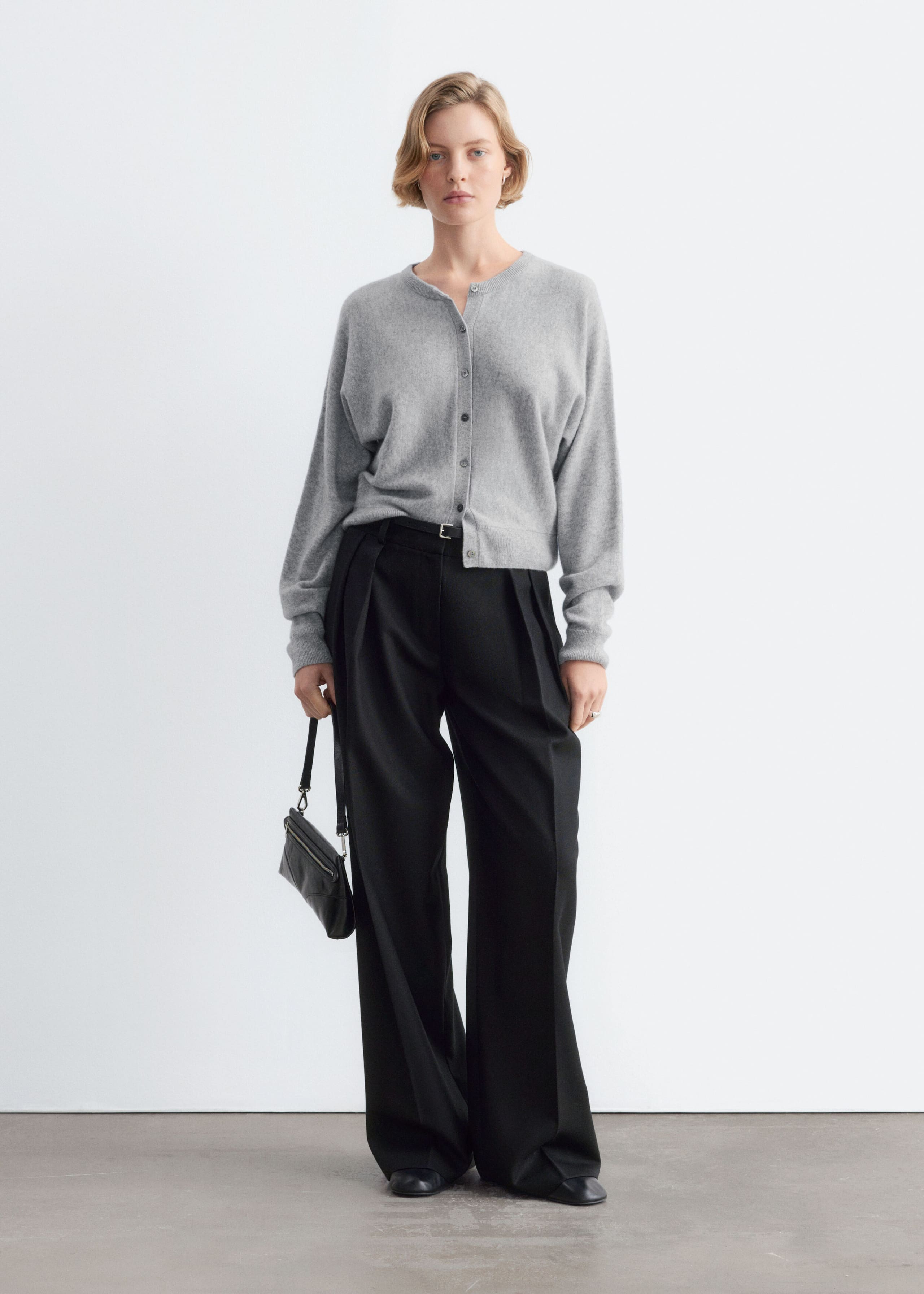 Kaszmirowy kardigan – Szary – Lookbook