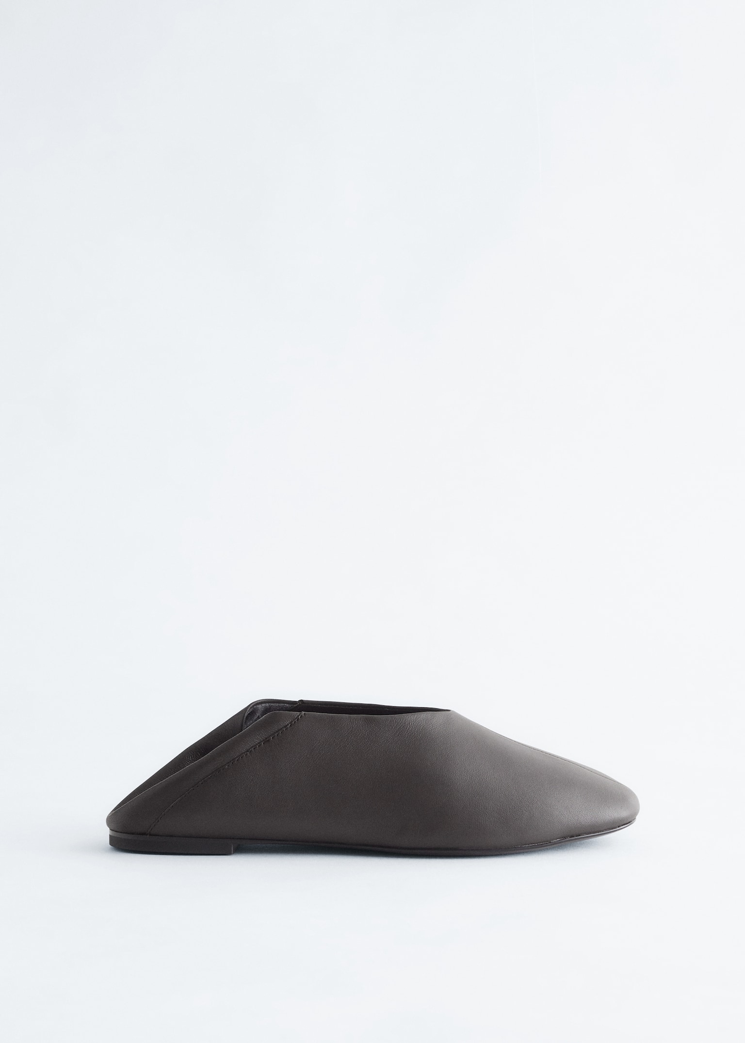 Kožené baleríny - Tmavohnedá/Čierna - 8