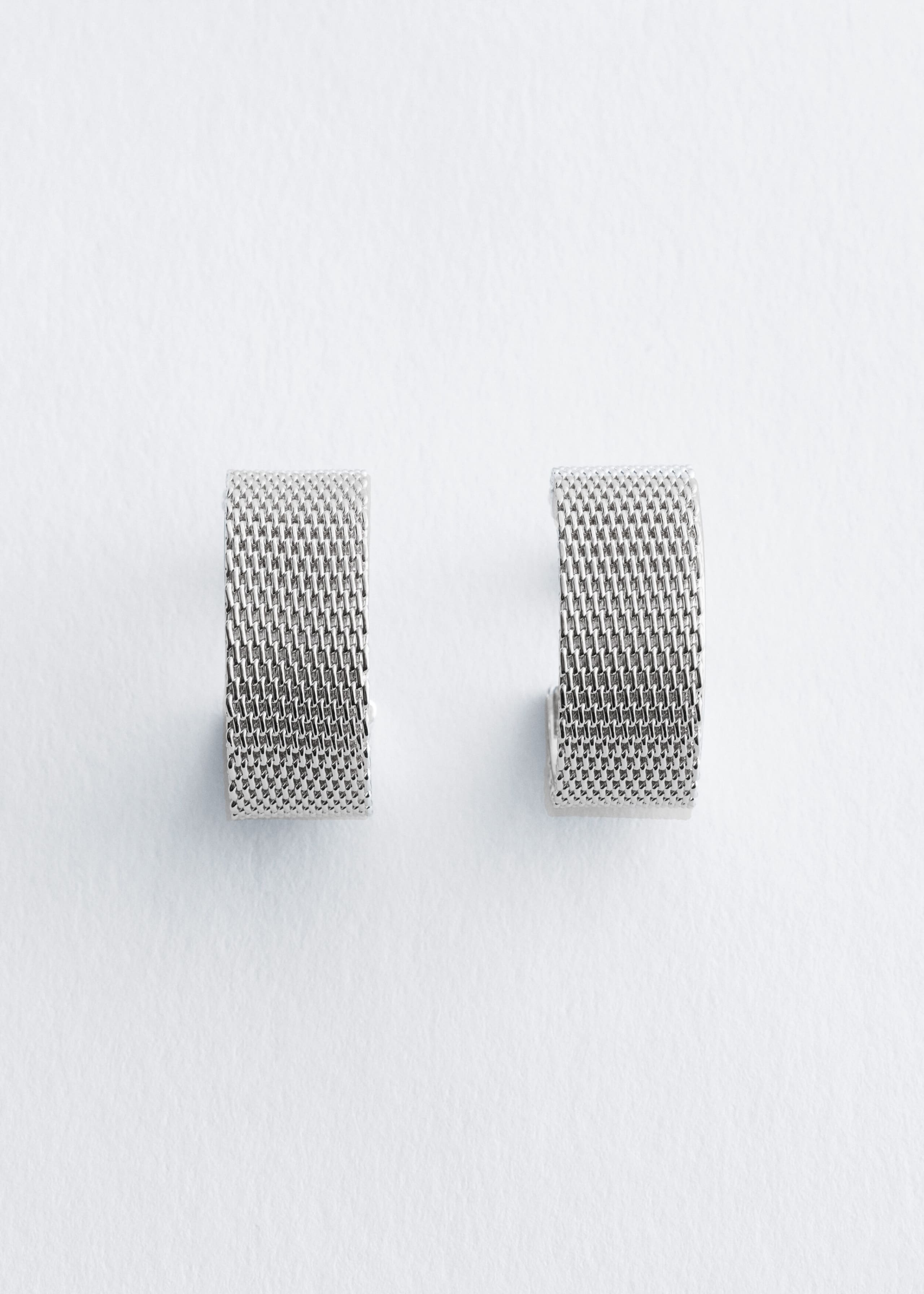 Flat Chain Hoop Earrings - Silver - Still Life