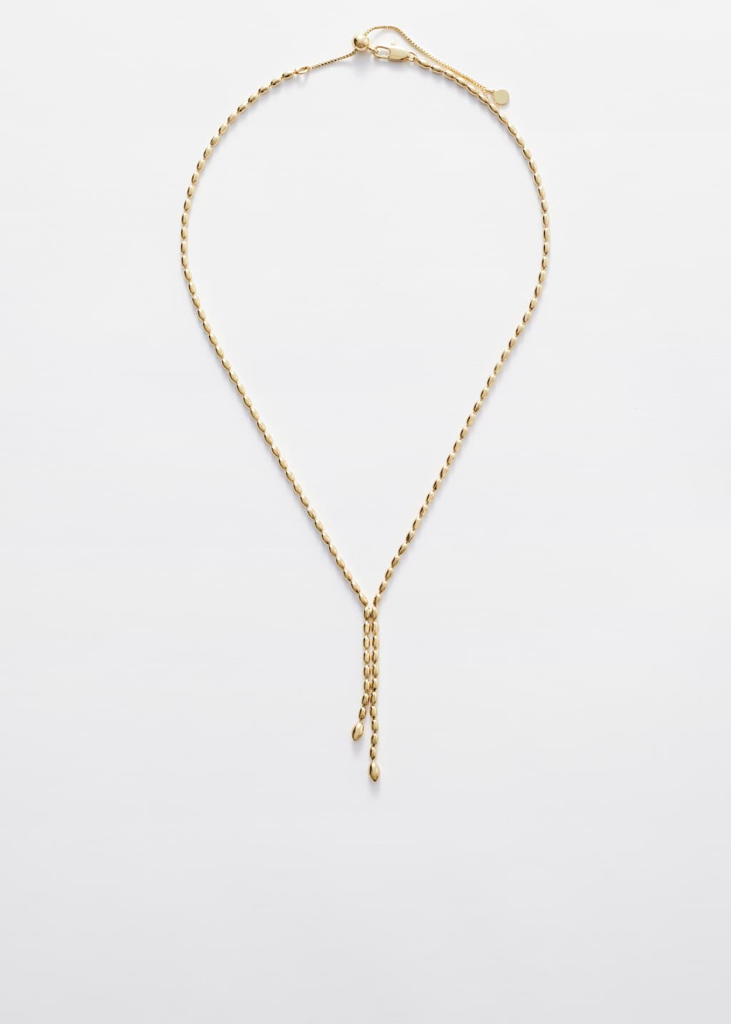 Collana lariat con maglie a chicco di riso - Oro - Natura morta
