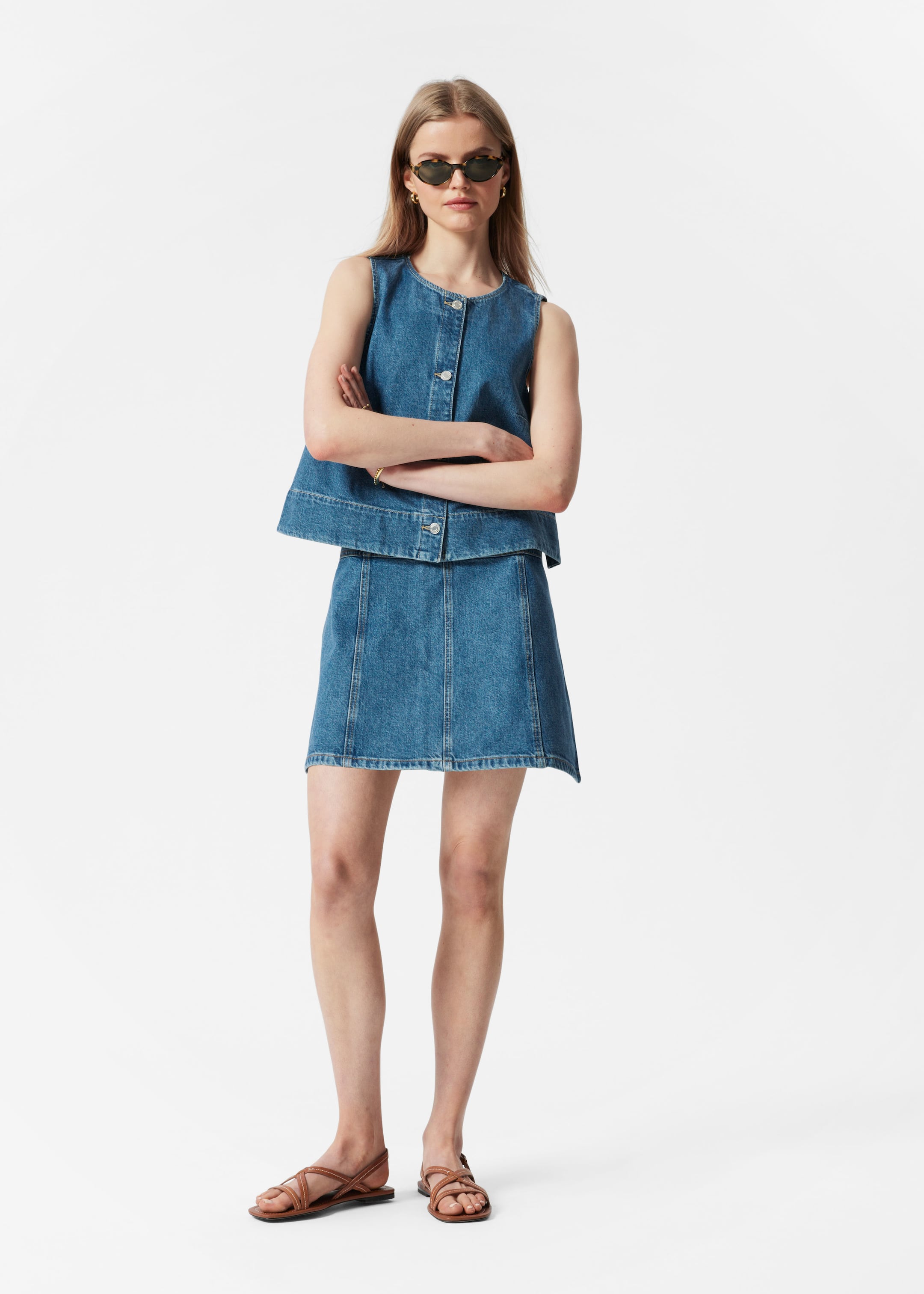 Visa större bild: Minikjol i denim - Blå - DAM | H&M SE 1