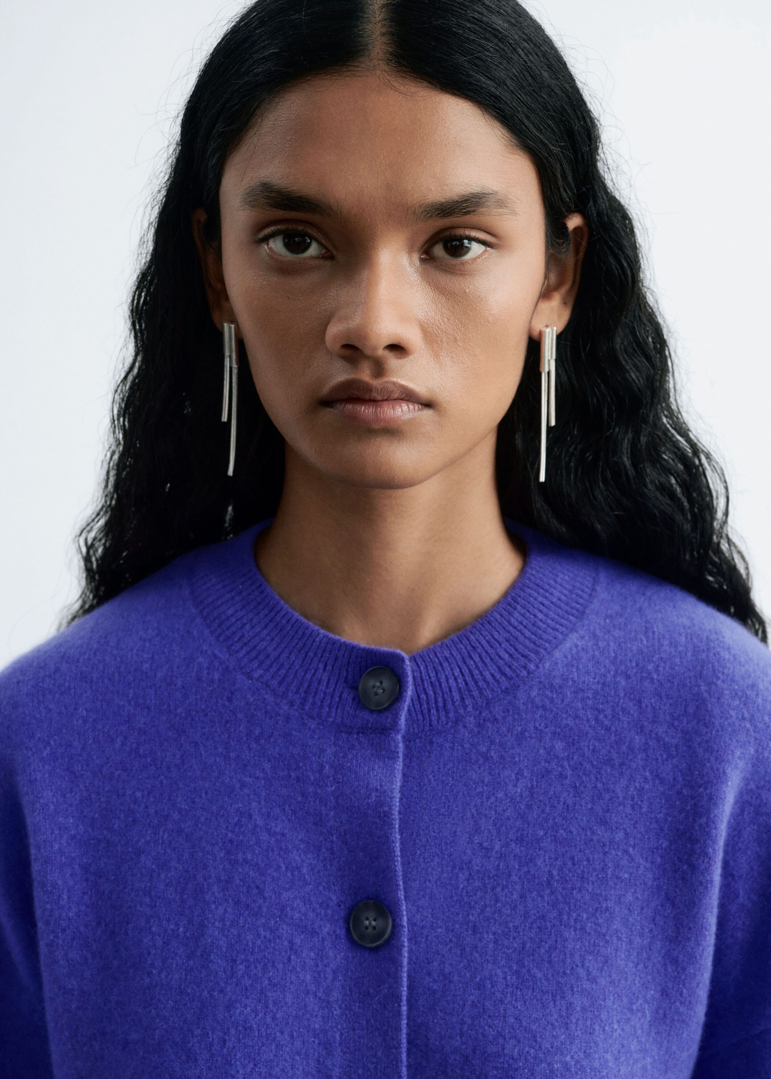 Vest van gekookte merinowol - Lilac - Lookbook