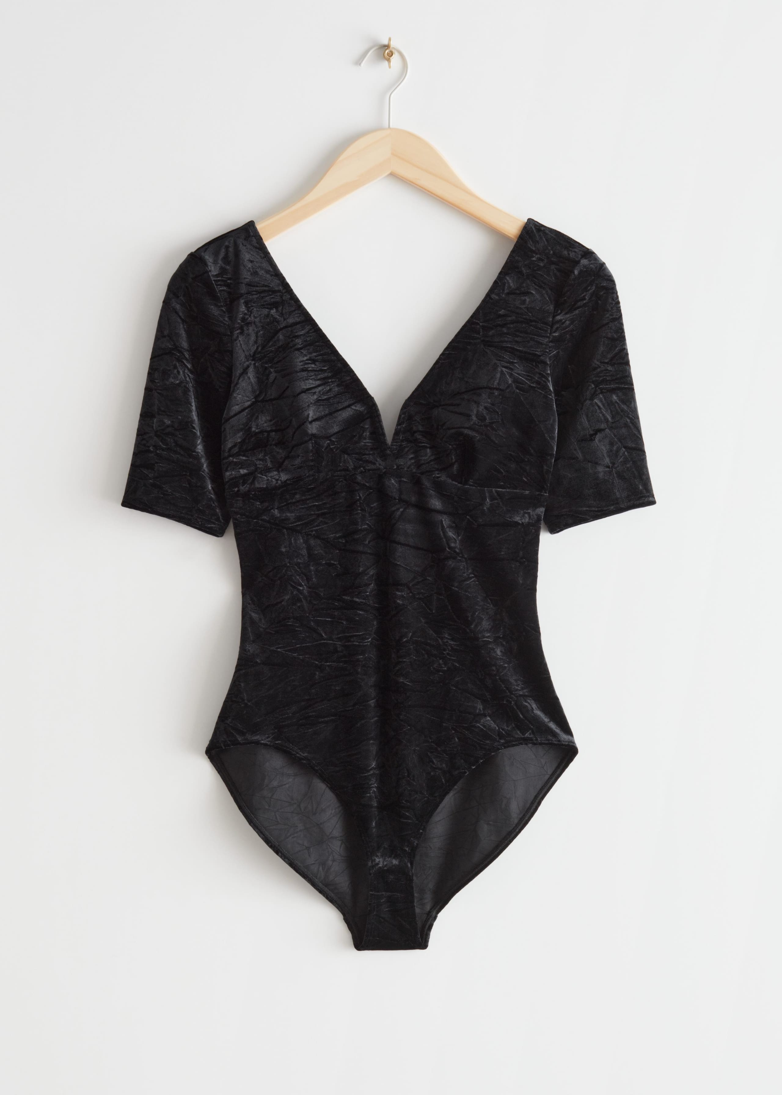Velvet Jacquard Bodysuit - Red - Bodegón