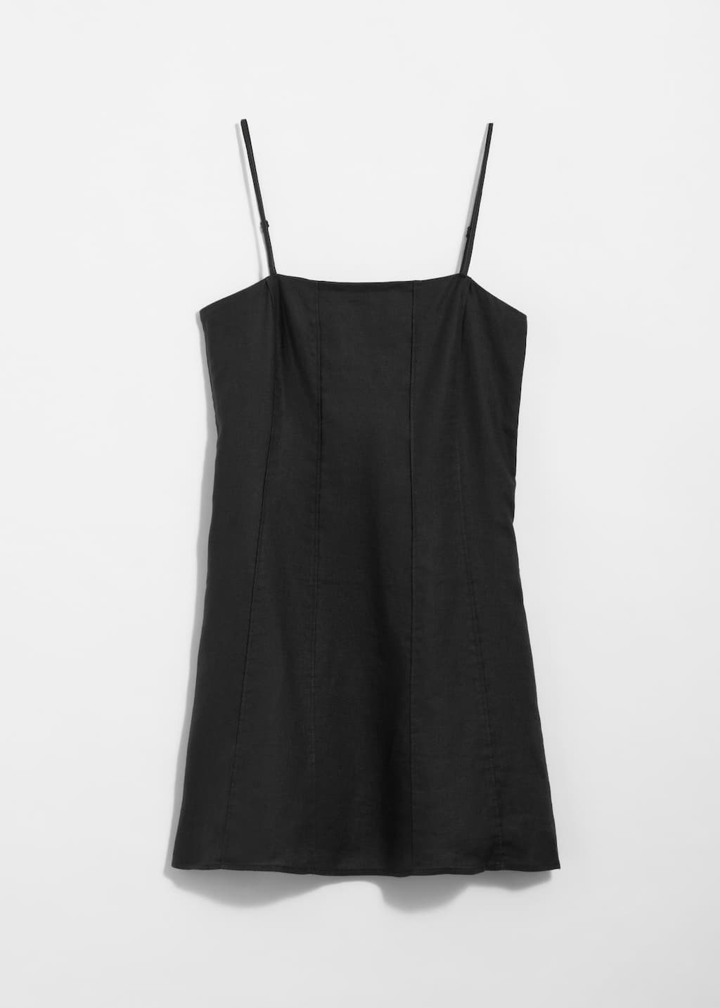 Strappy Linen Mini Dress - Black - Still Life