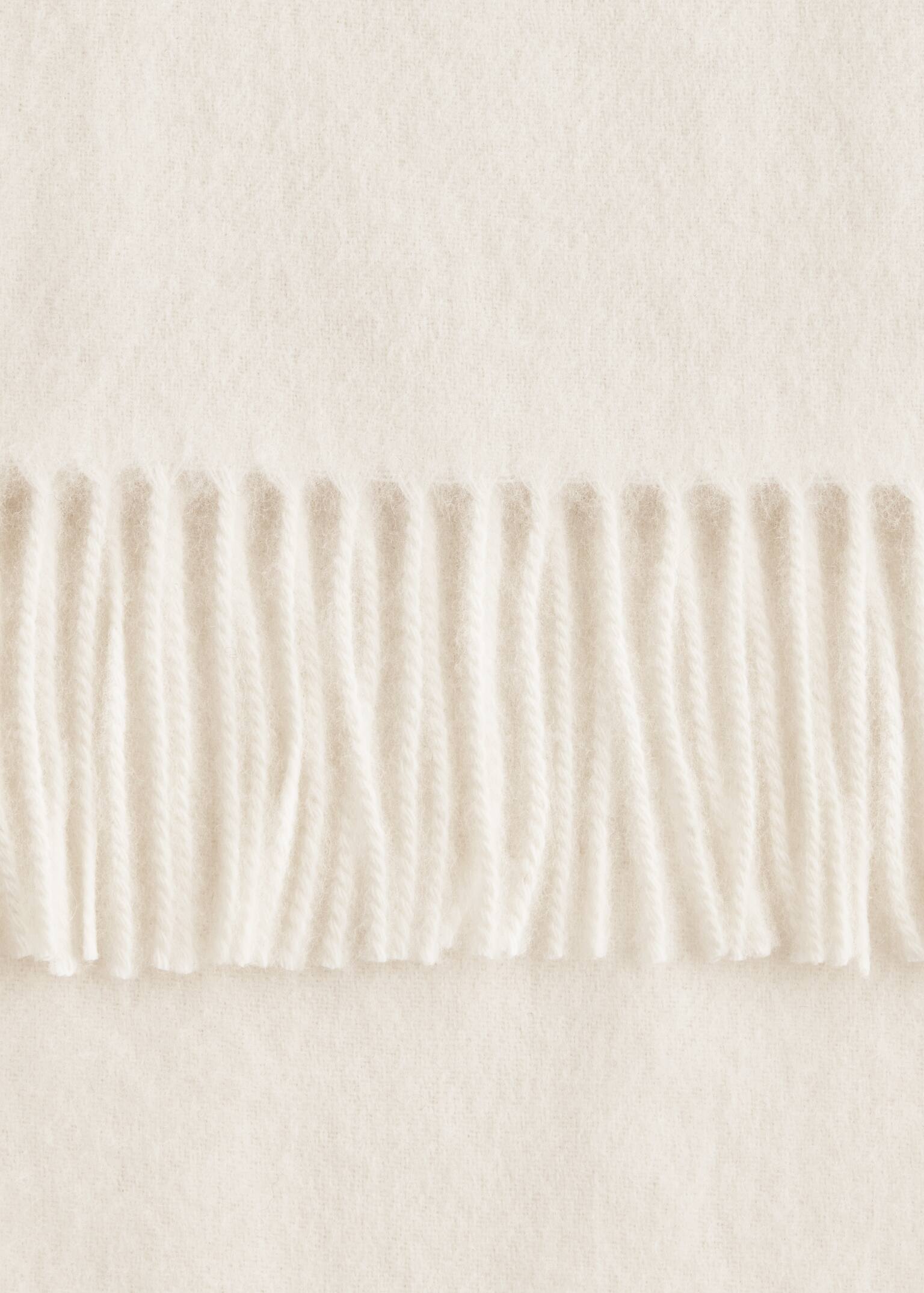 Fringed Wool Blanket Scarf - Cream/Grey/Light Yellow/Sky blue - 3