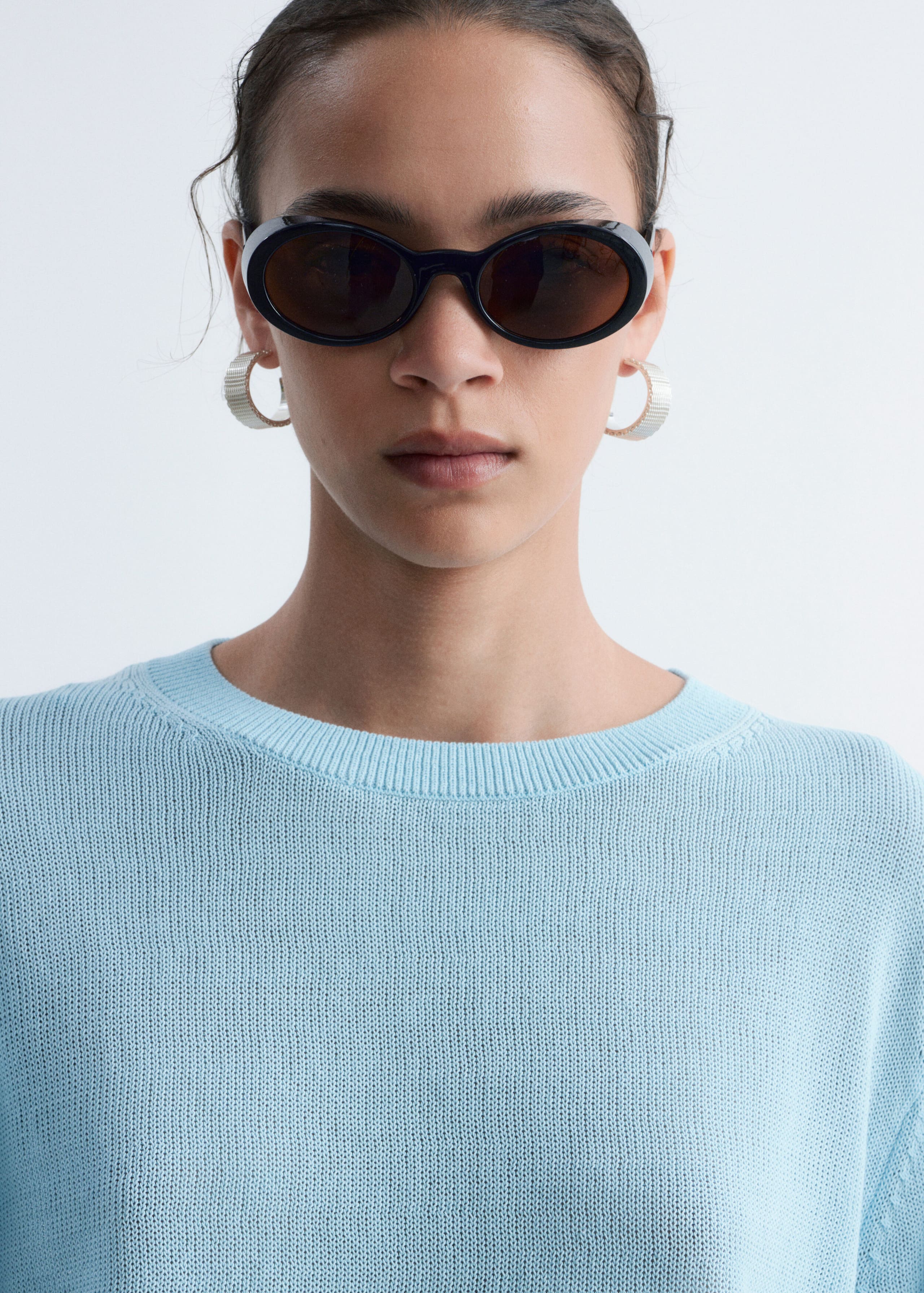 Knitted Cotton T-Shirt - Yellow - Lookbook